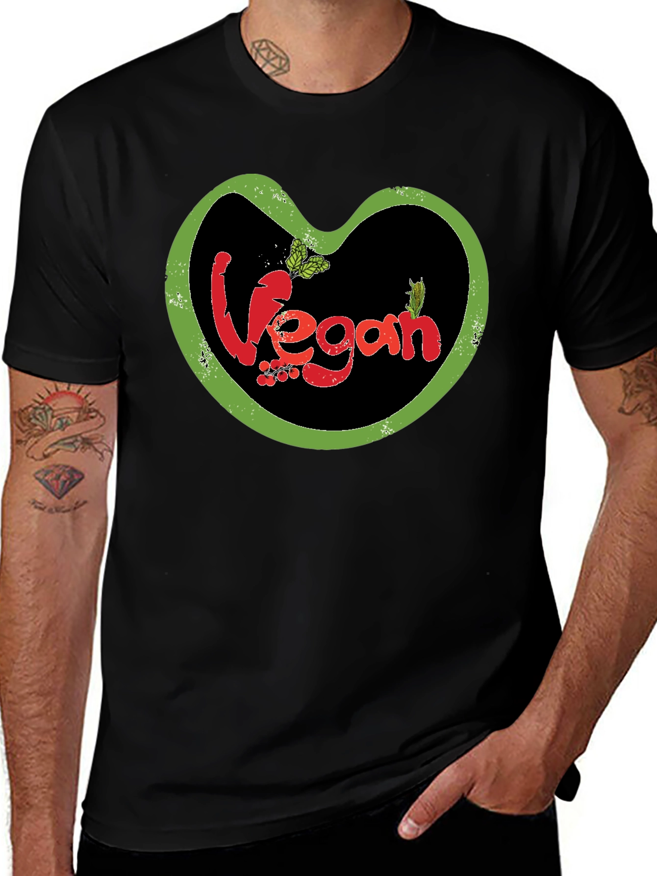 Vegan T-Shirt: Heart-Shaped Design