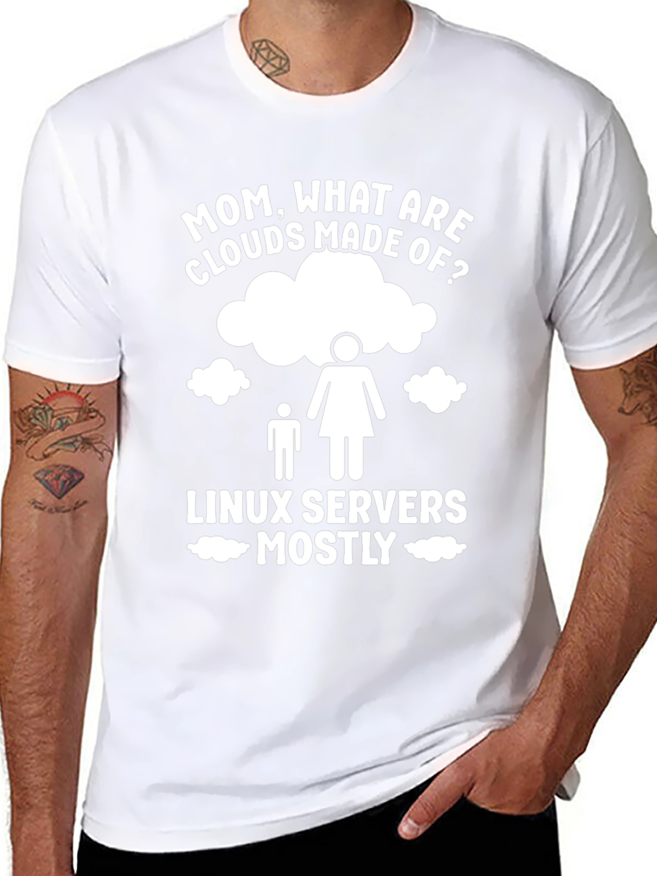 Linux Server Clouds T-Shirt - Funny Tech Tee