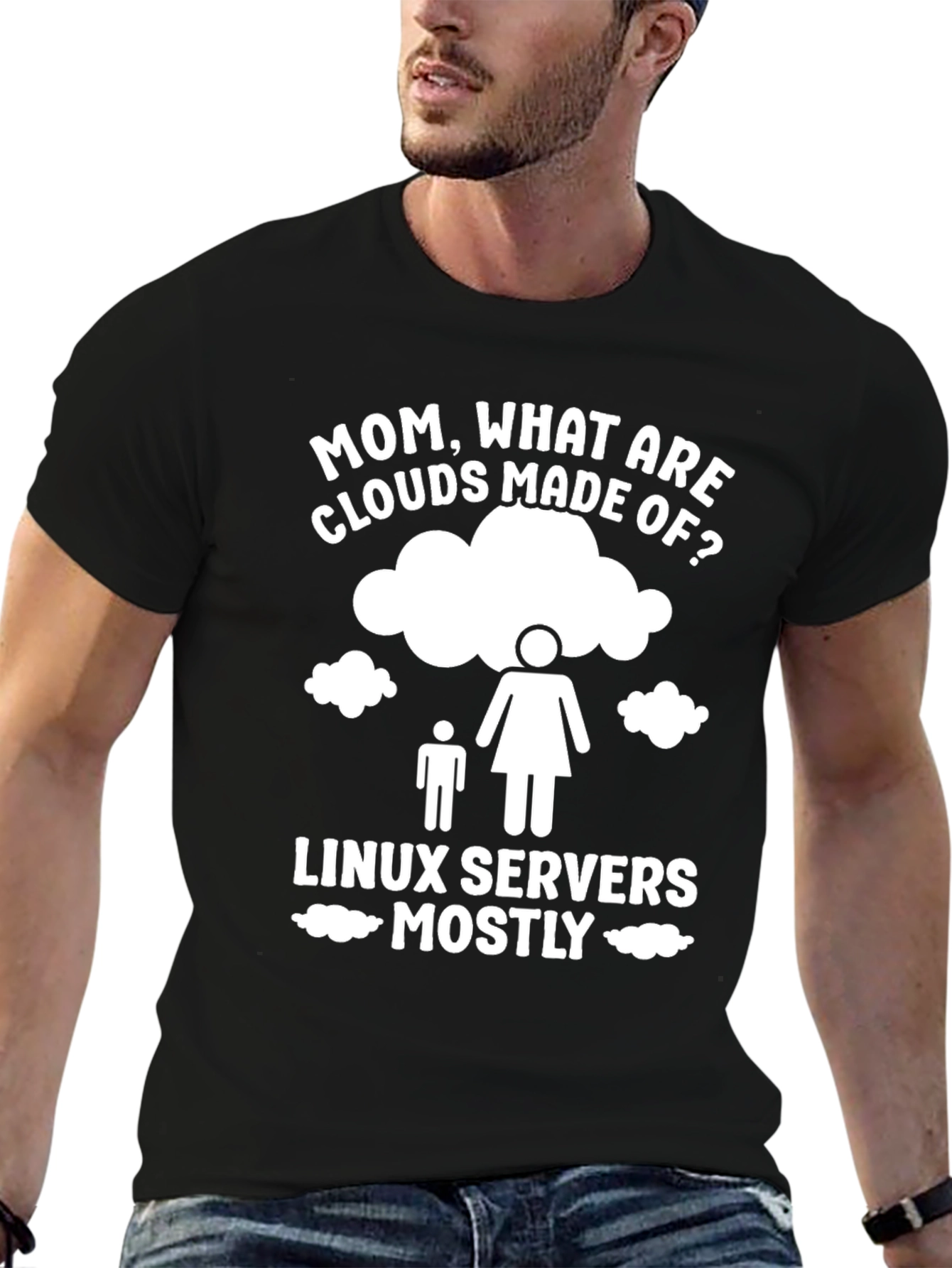 Linux Server Clouds T-Shirt - Funny Tech Tee