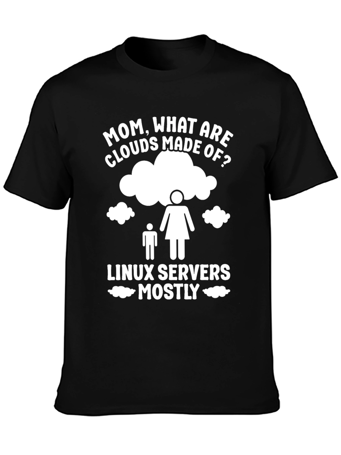 Linux Server Clouds T-Shirt - Funny Tech Tee