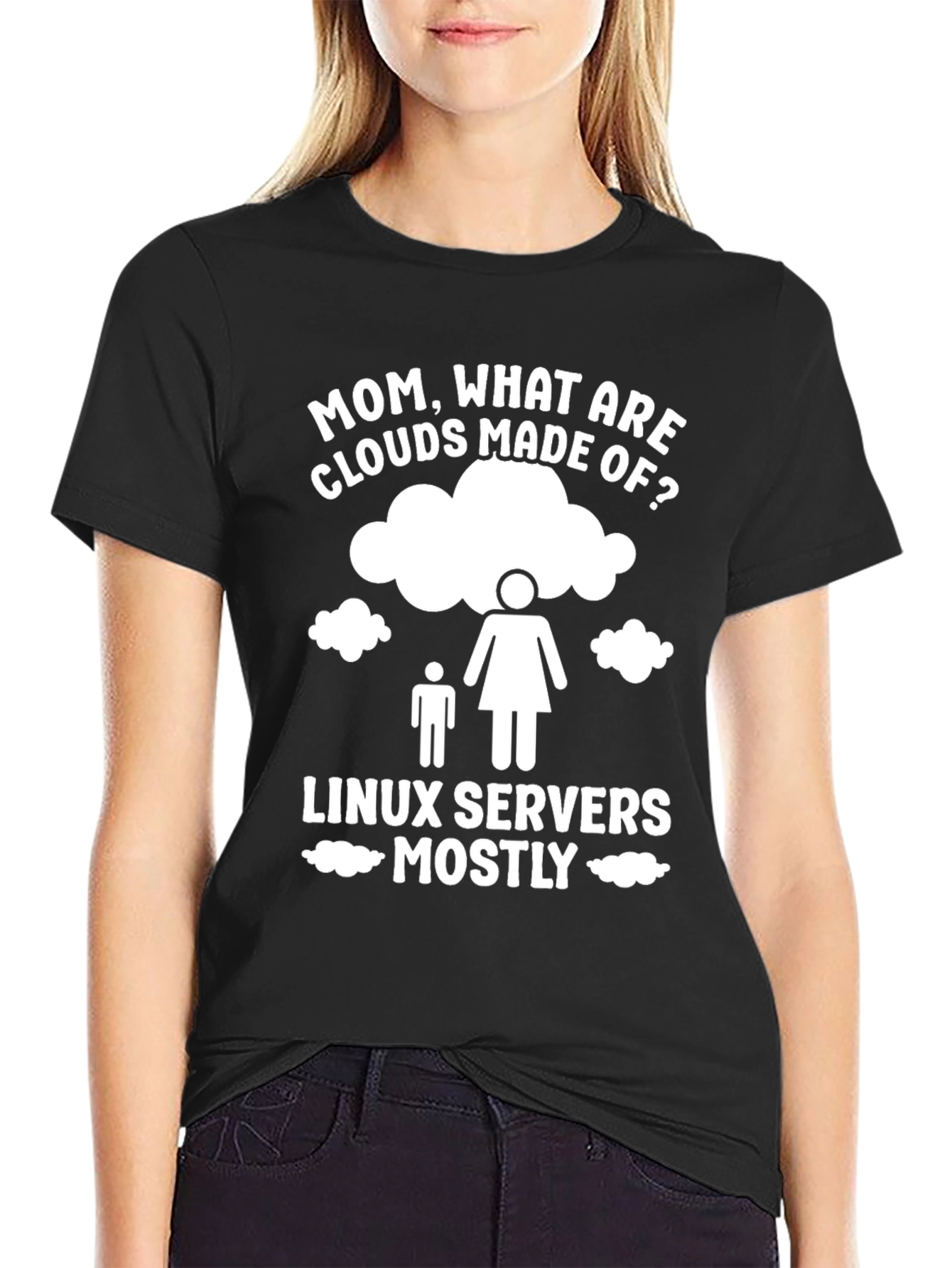 Linux Server Clouds T-Shirt - Funny Tech Tee