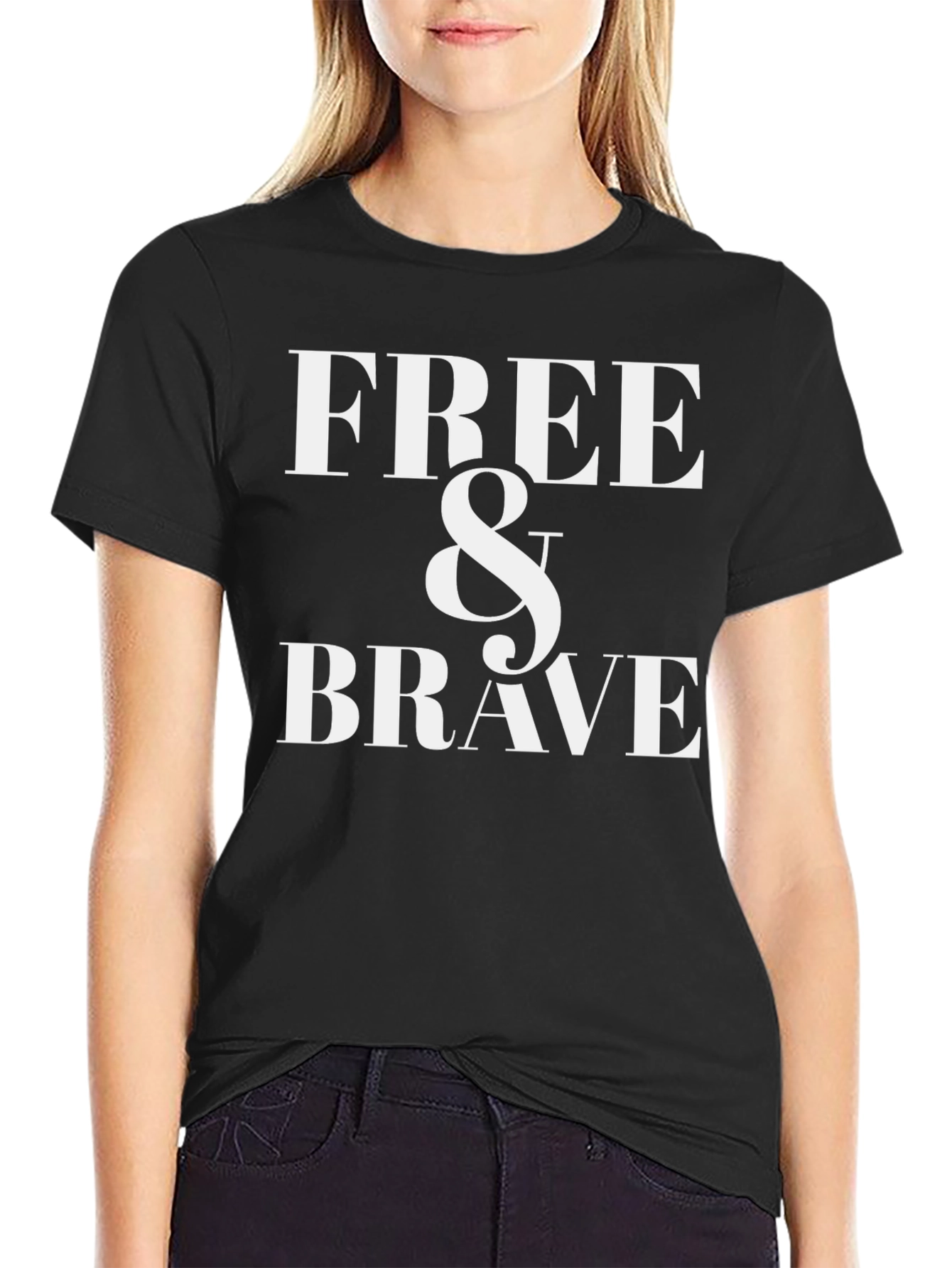 Free & Brave Graphic Tee - Patriotic Black T-Shirt