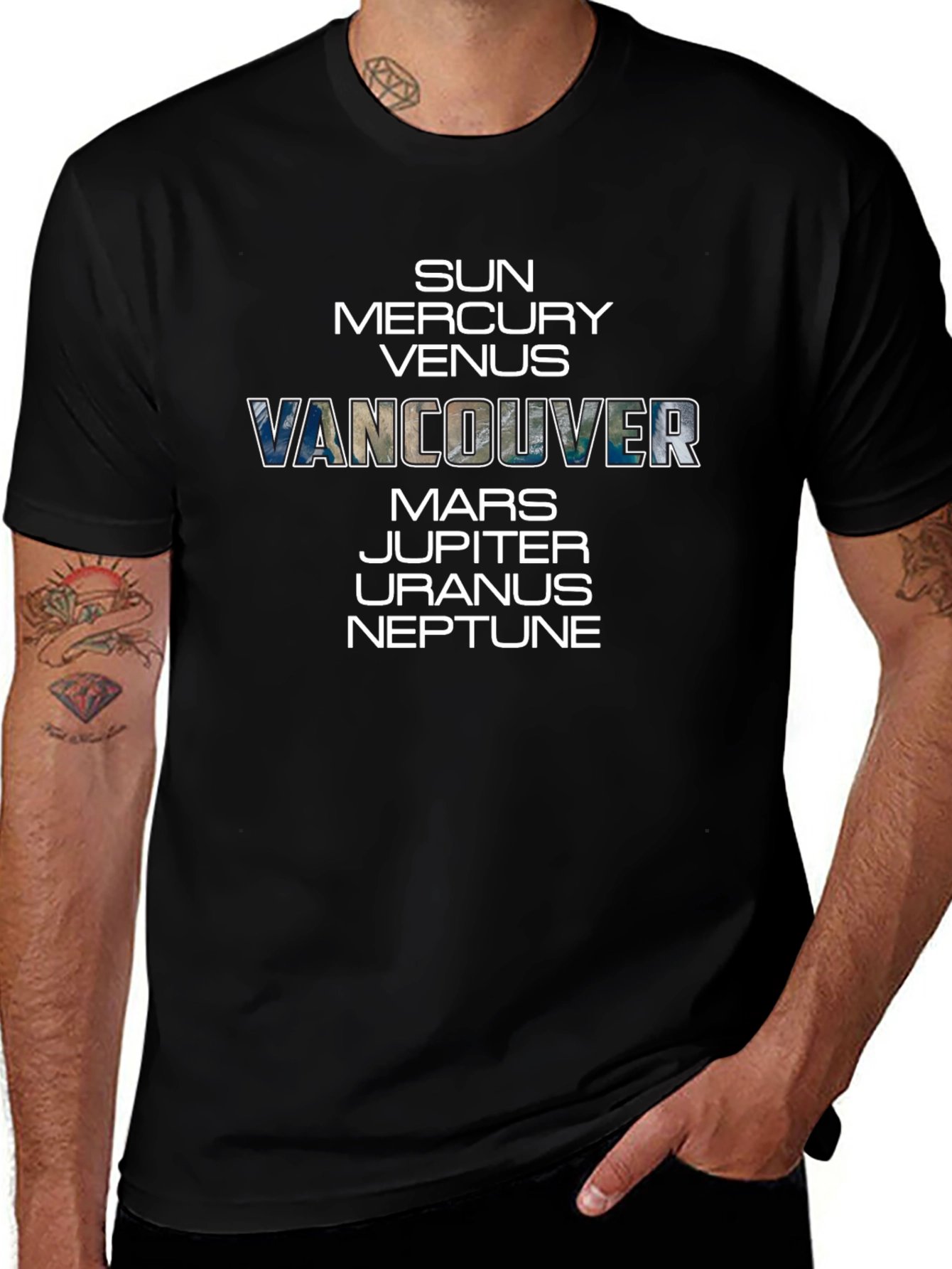 Vancouver Planets Black T-Shirt