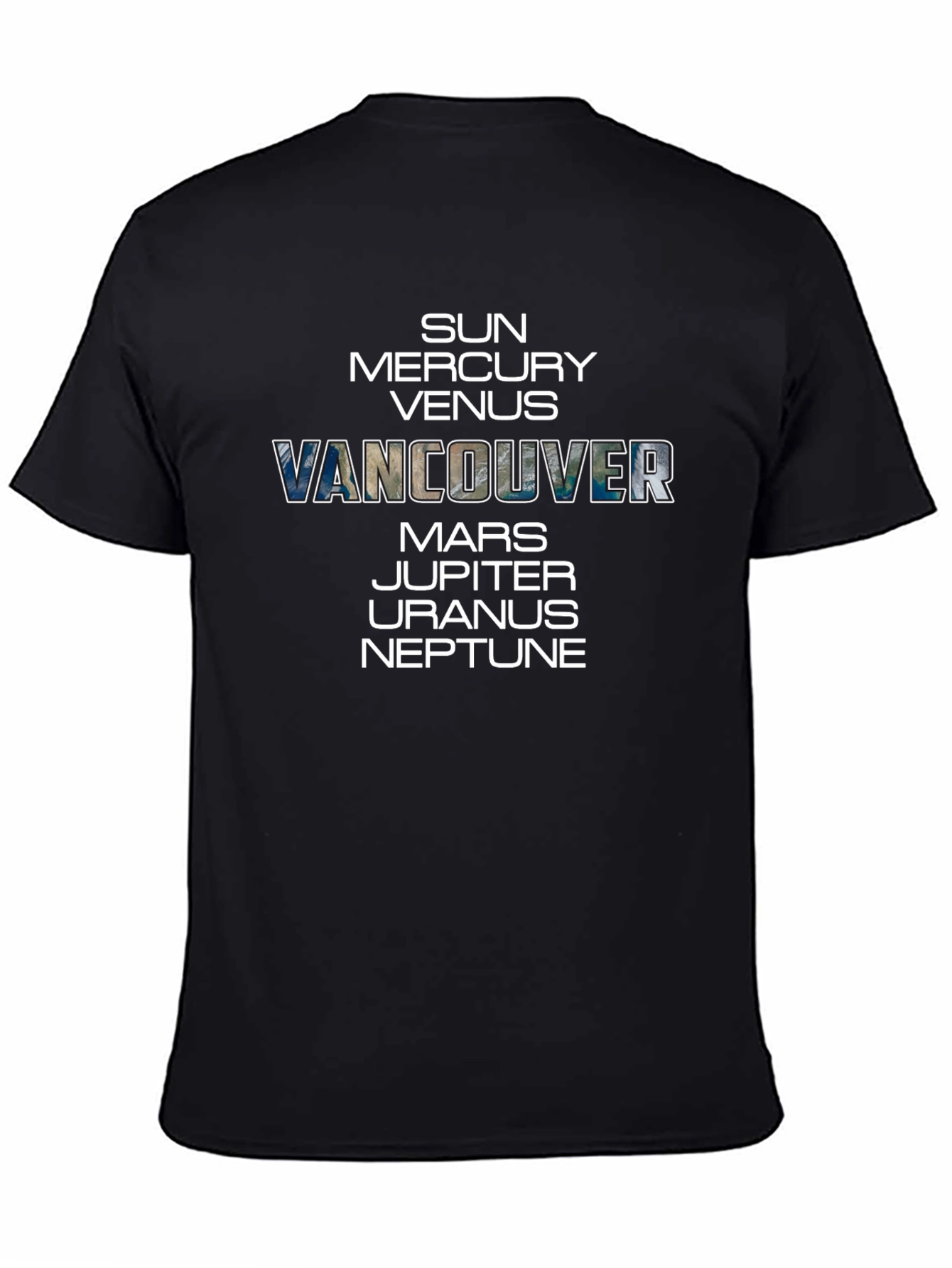 Vancouver Planets Black T-Shirt
