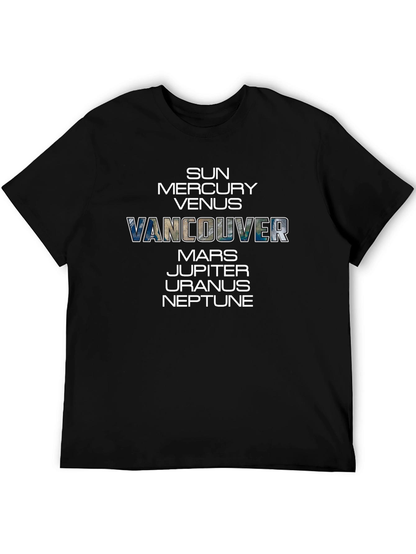 Vancouver Planets Black T-Shirt