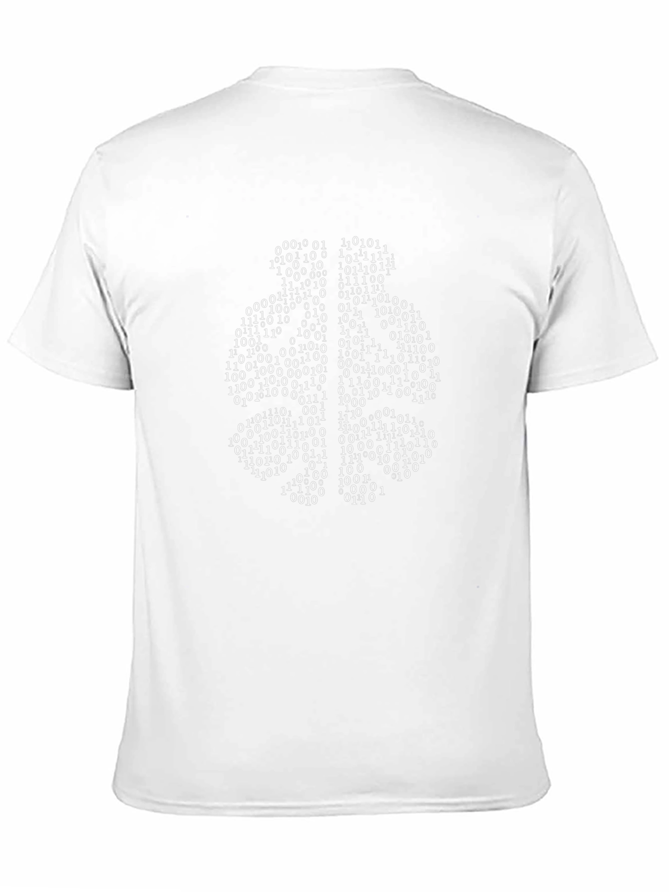 Binary Code Brain T-Shirt - Tech Geek Style