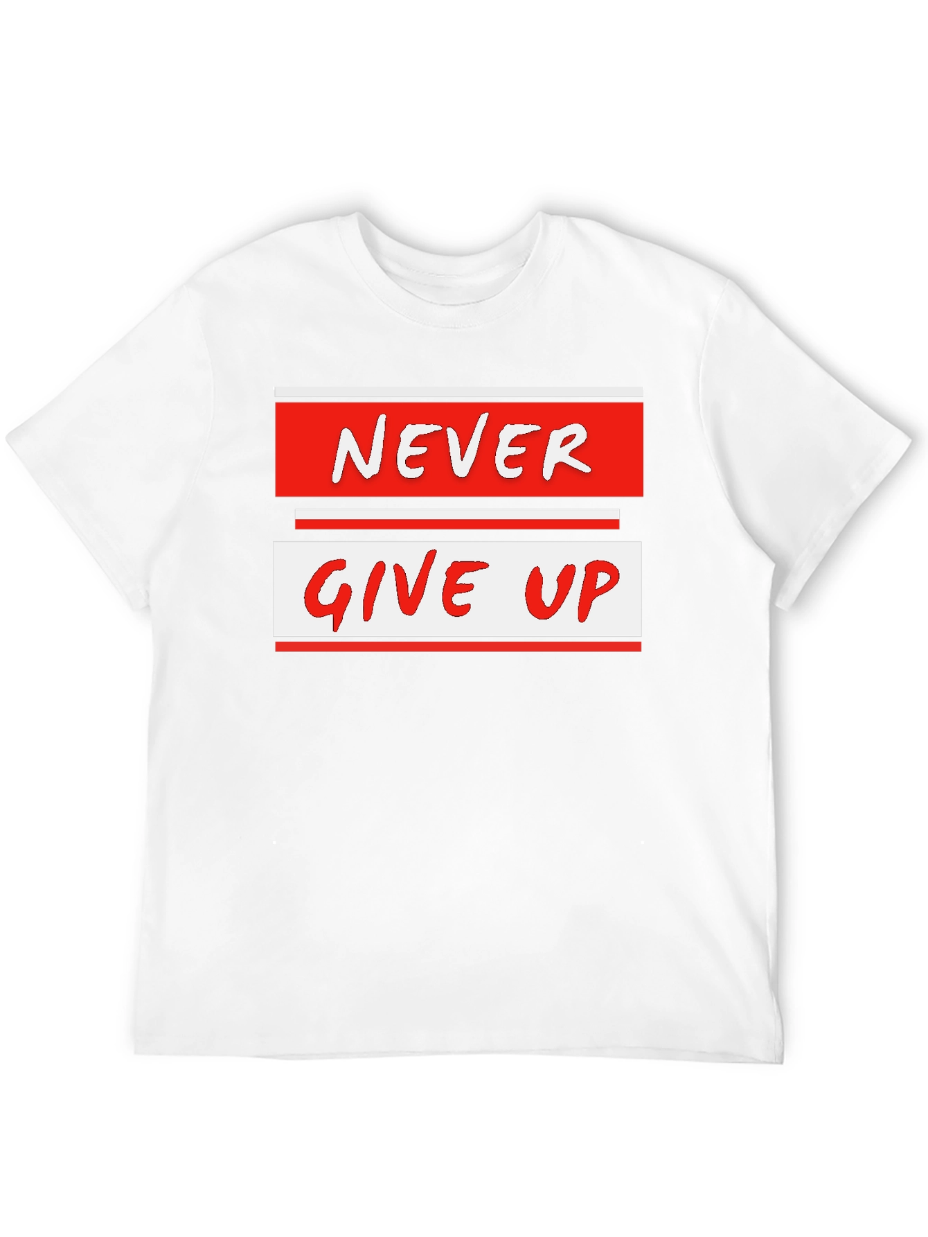 Never Give Up Graphic Tee - Motivational Black T-Shirt