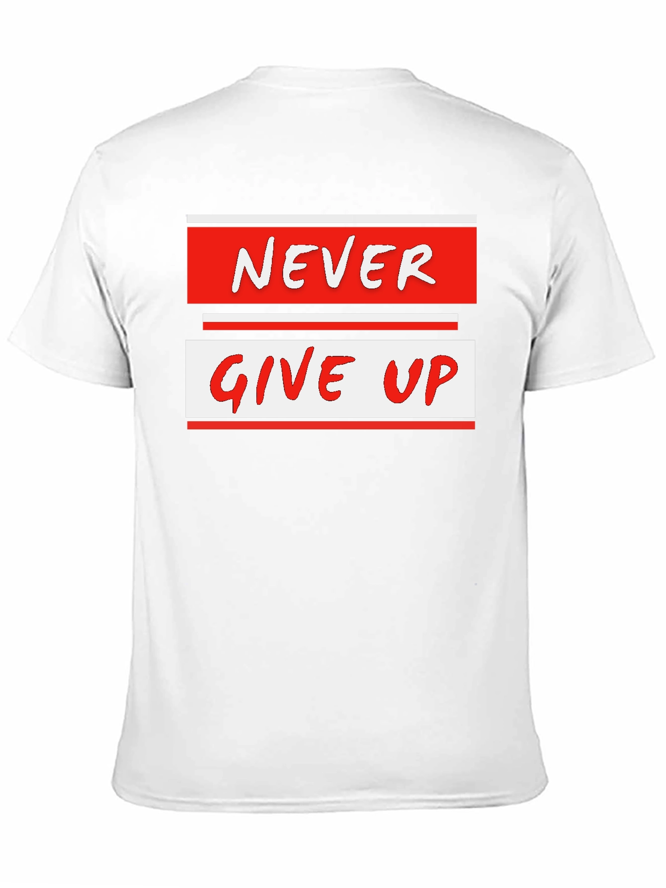 Never Give Up Graphic Tee - Motivational Black T-Shirt