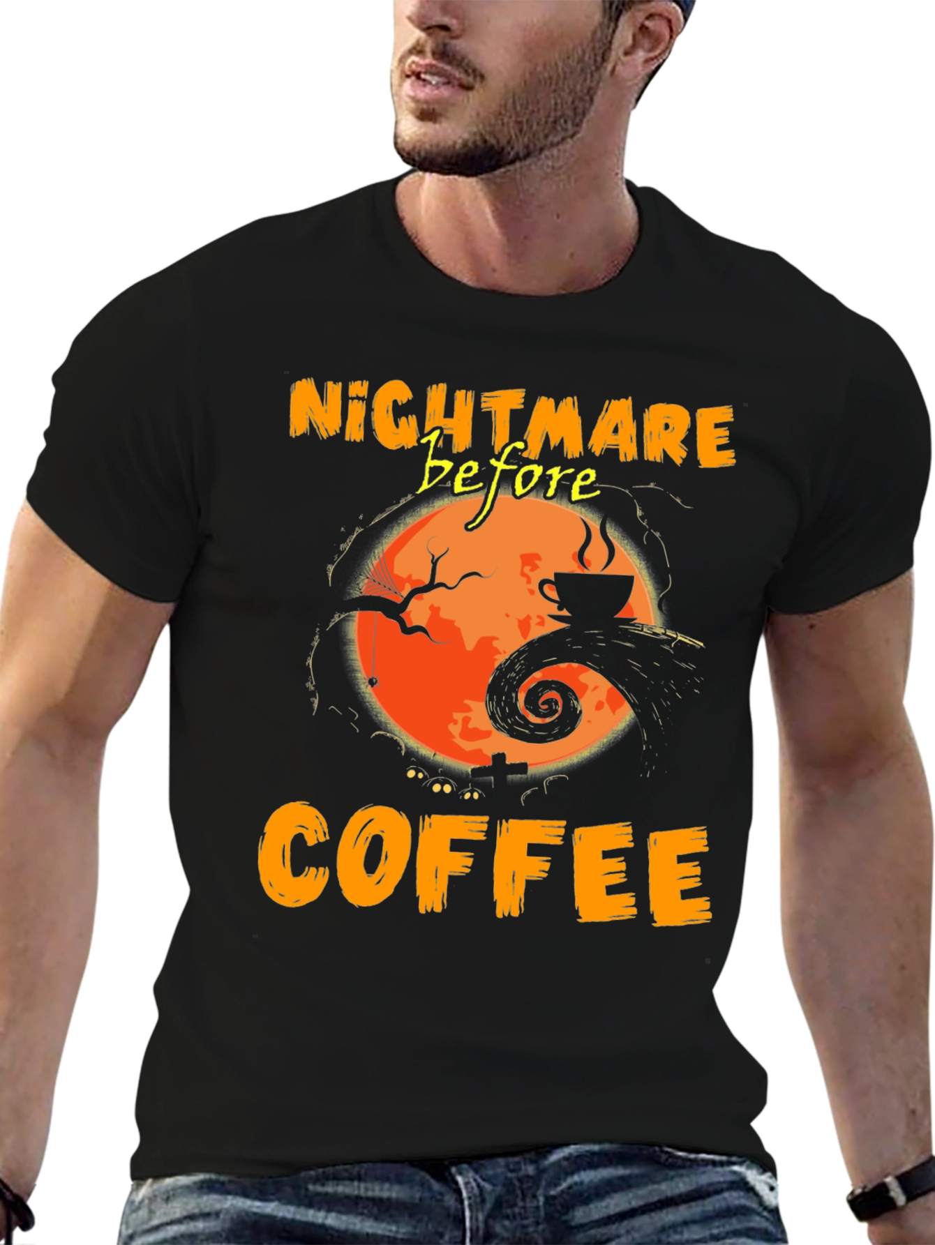 Nightmare Before Coffee Graphic Tee - Halloween T-Shirt