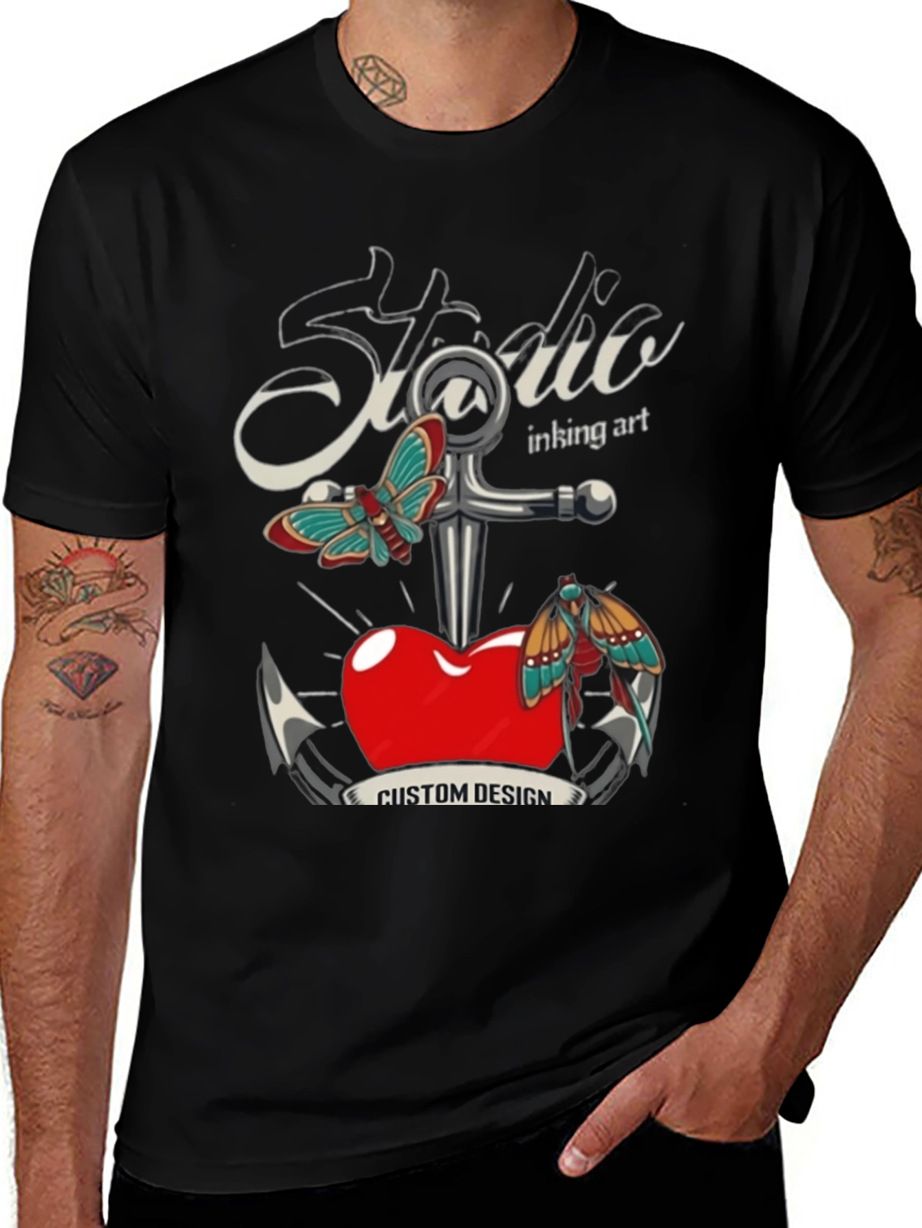 Studio Inking Art Custom Design Black T-Shirt