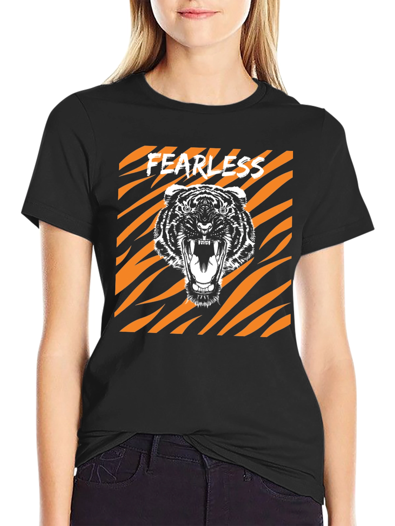 Fearless Tiger Graphic Tee - Bold Animal Print