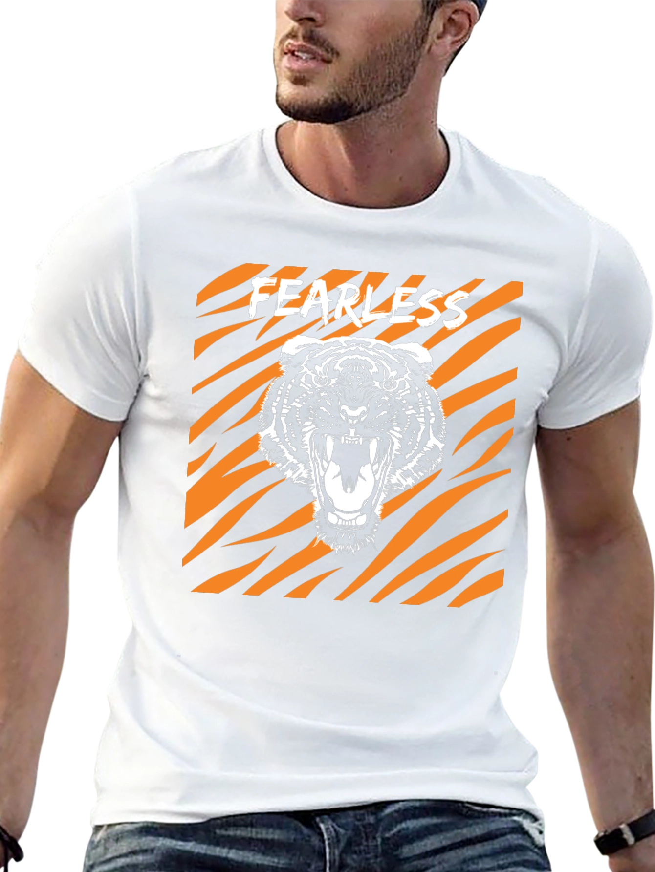 Fearless Tiger Graphic Tee - Bold Animal Print