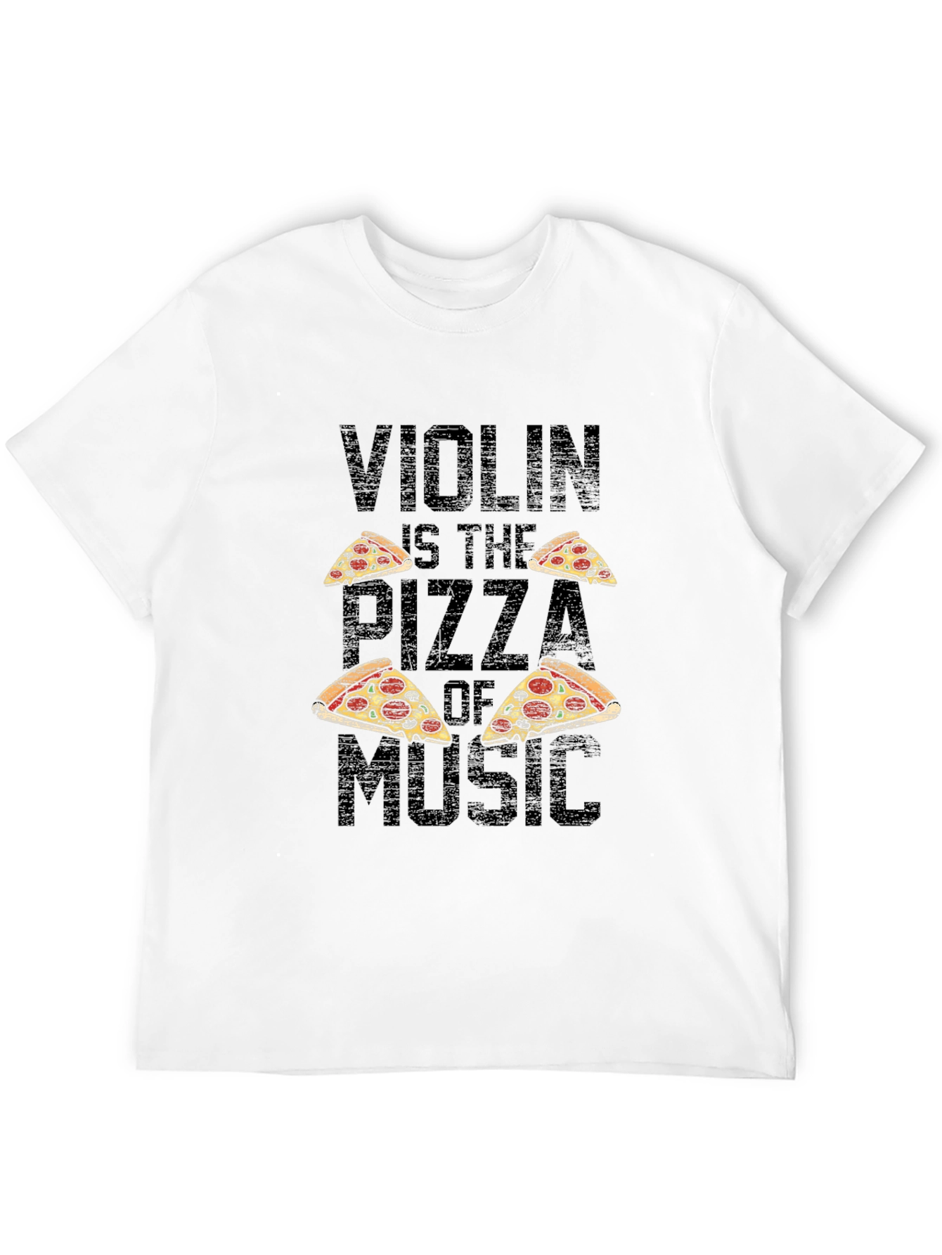 Violin Pizza of Music T-Shirt - Black