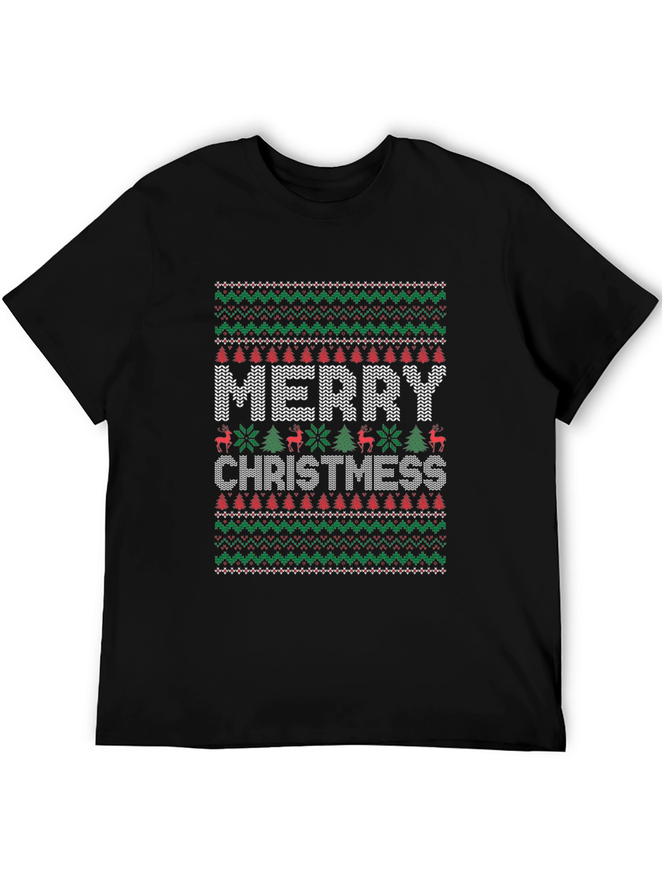 Merry Christmas Knit Pattern T-Shirt