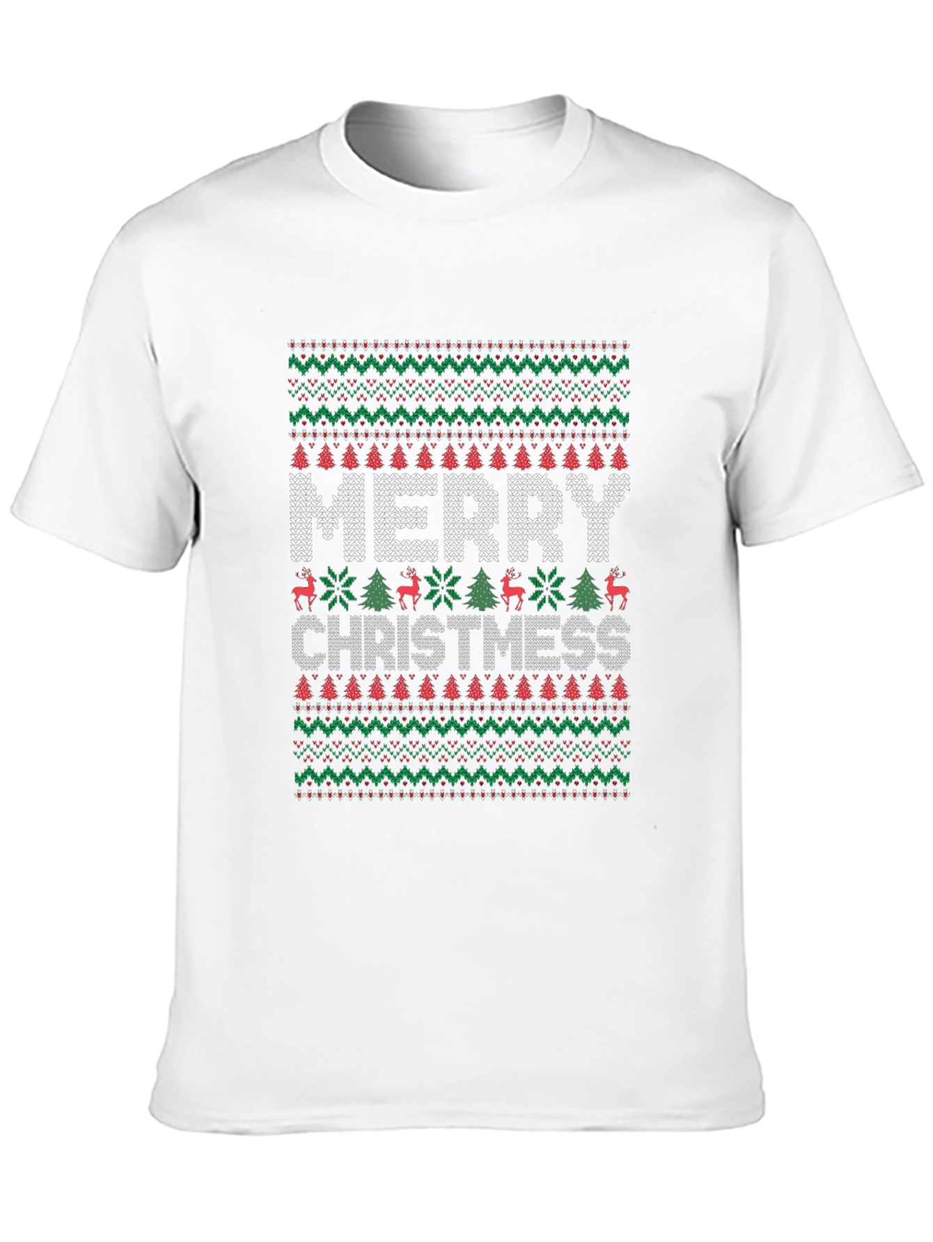 Merry Christmas Knit Pattern T-Shirt