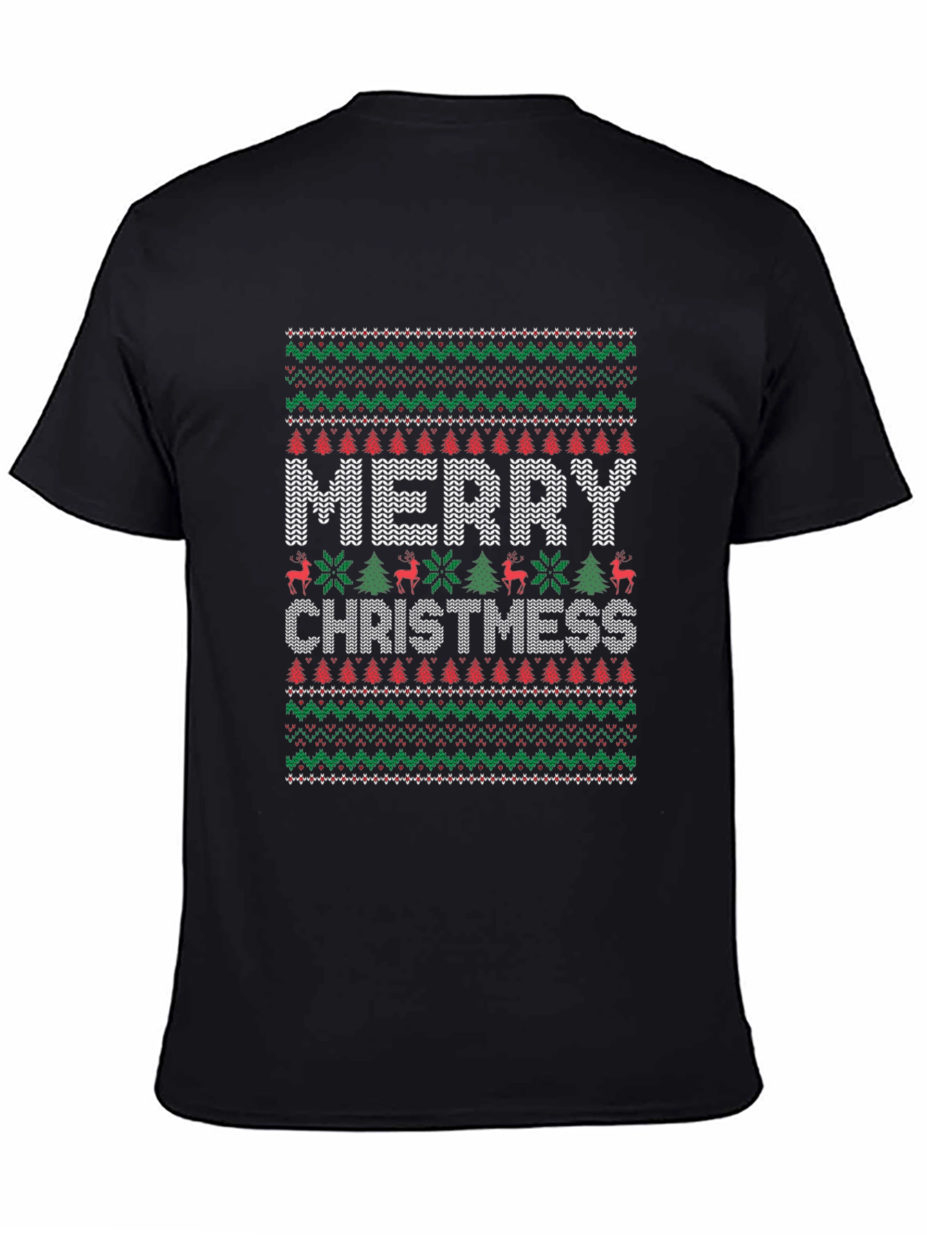Merry Christmas Knit Pattern T-Shirt