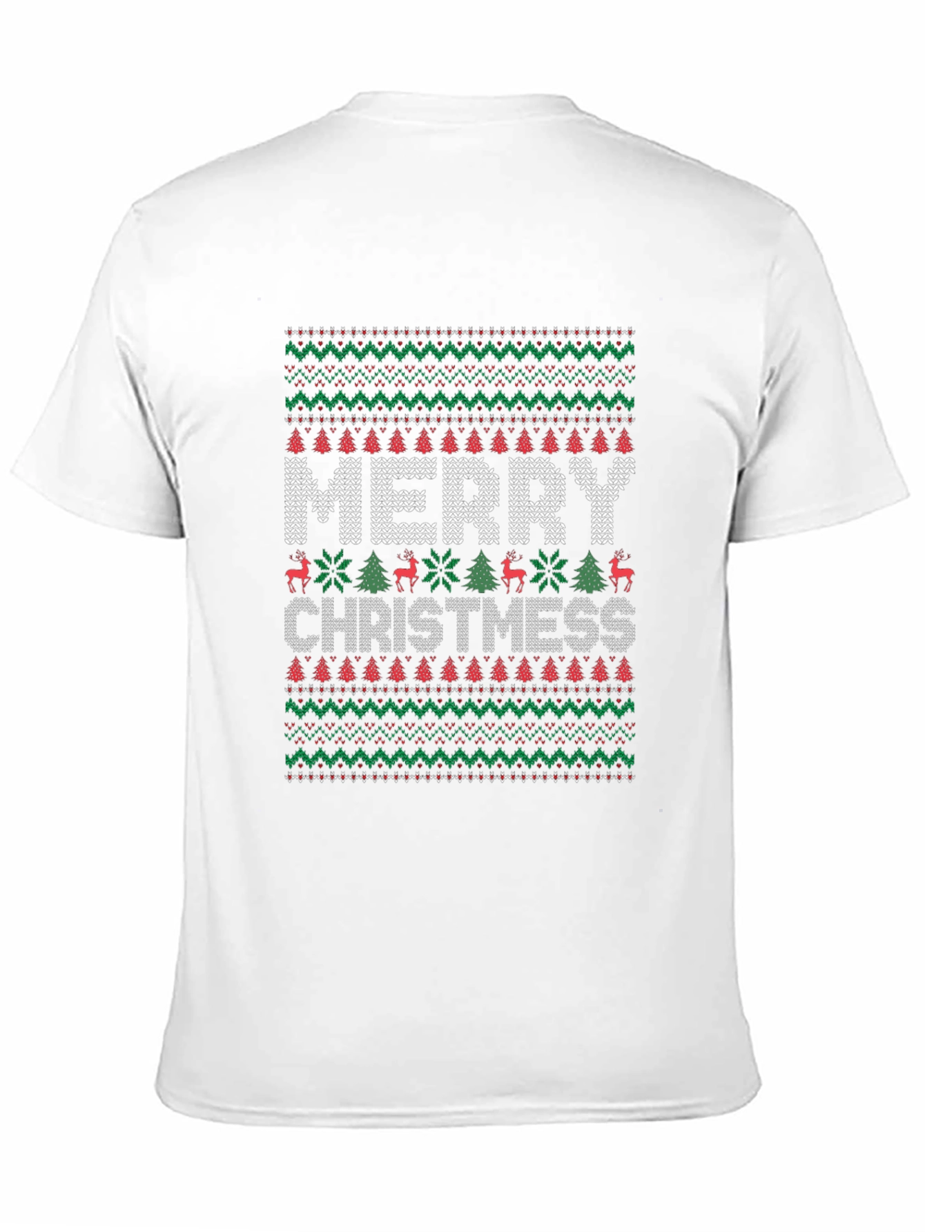 Merry Christmas Knit Pattern T-Shirt