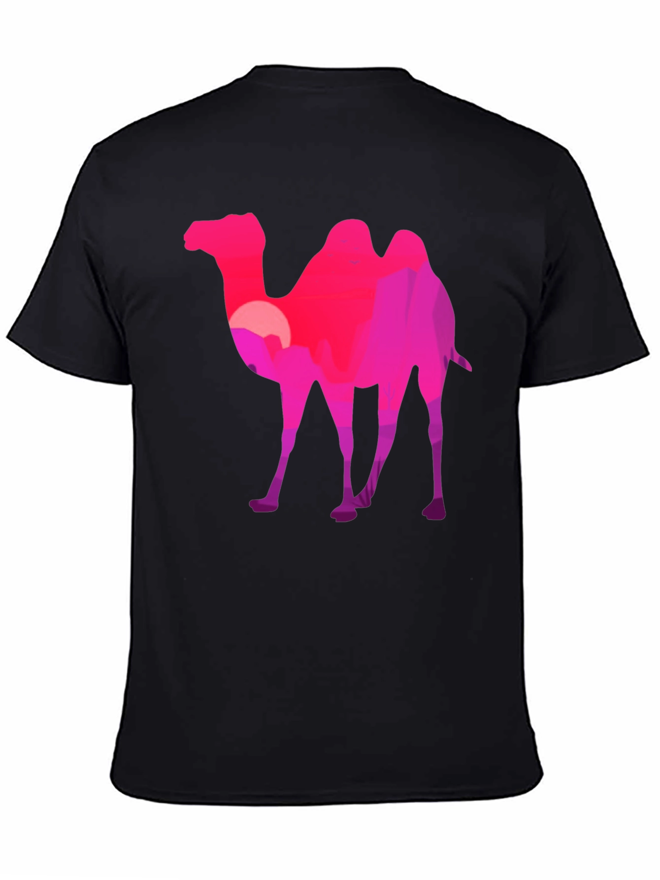 Camel Silhouette T-Shirt - Desert Sunset Graphic Tee