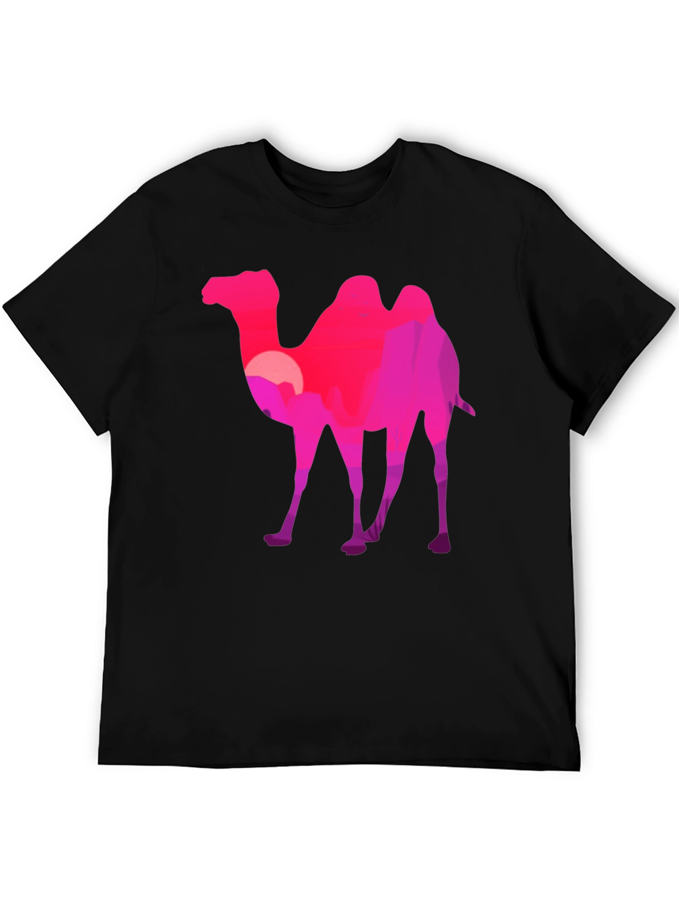 Camel Silhouette T-Shirt - Desert Sunset Graphic Tee