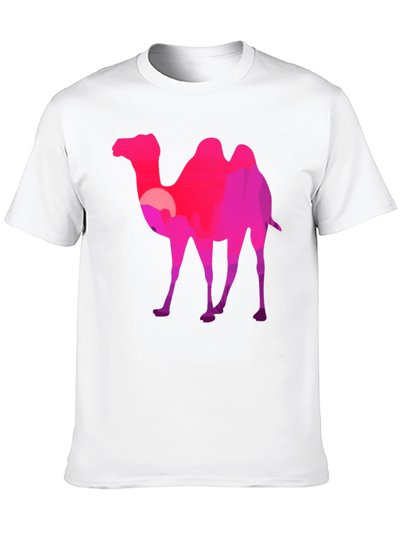 Camel Silhouette T-Shirt - Desert Sunset Graphic Tee