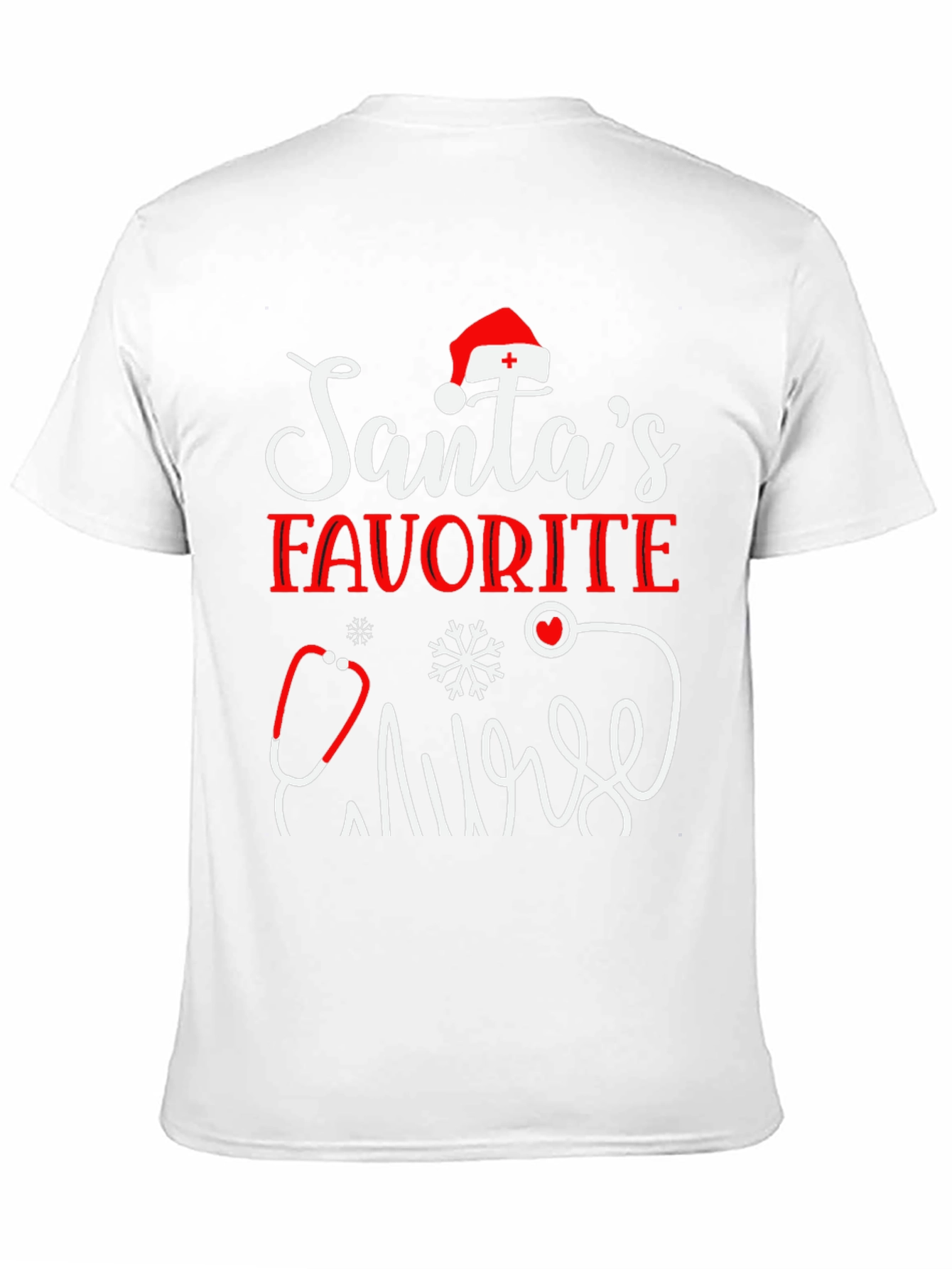 Santas Favorite Nurse T-Shirt - Holiday Apparel