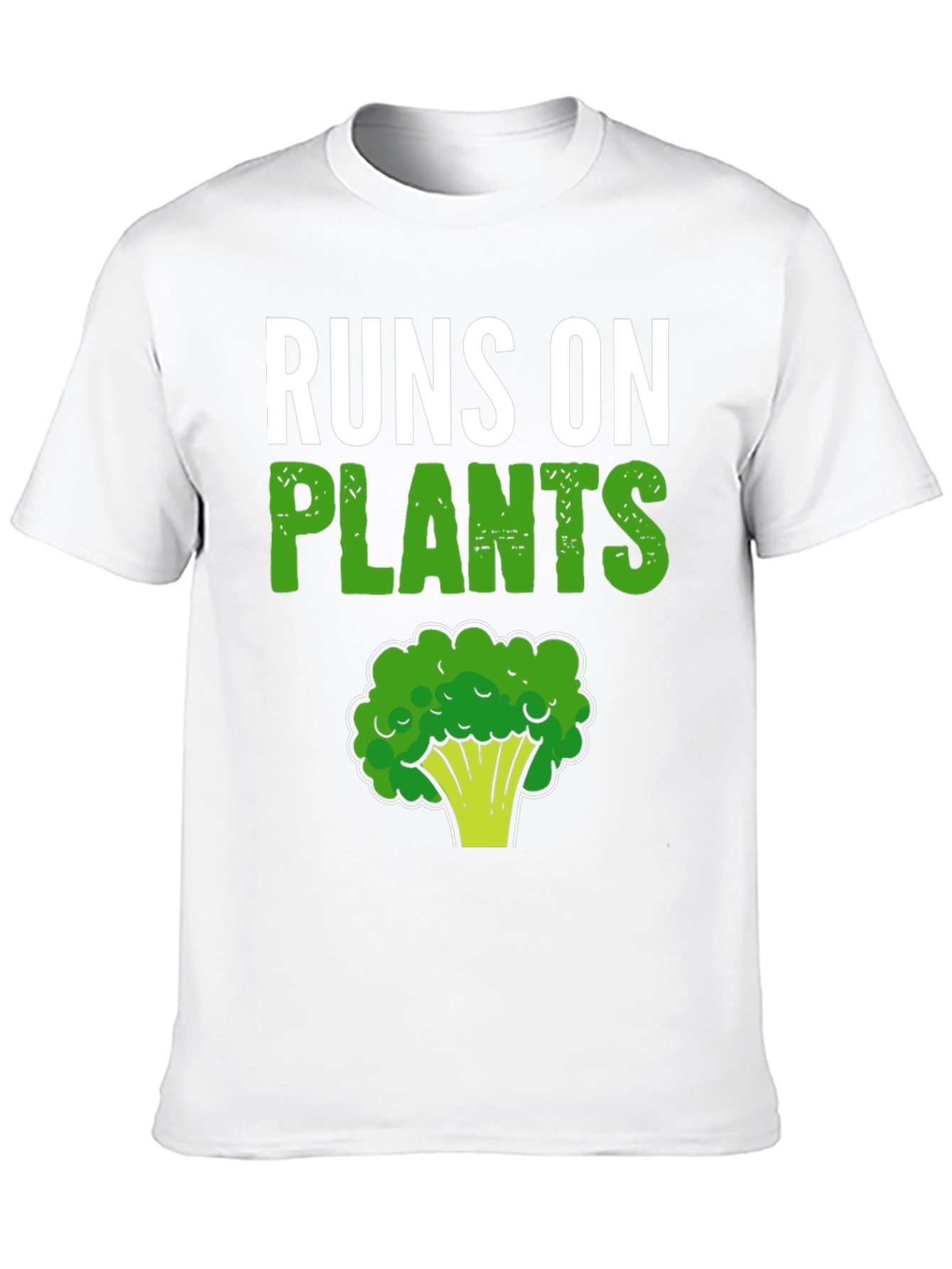 Runs On Plants T-Shirt Vegan Broccoli Tee