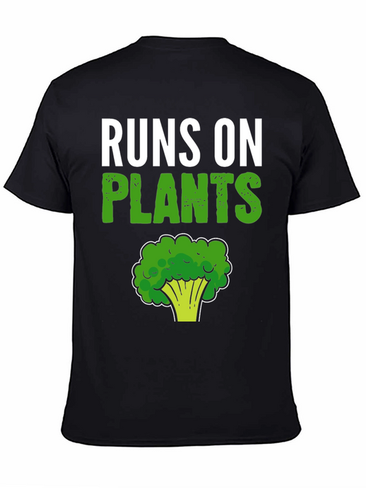 Runs On Plants T-Shirt Vegan Broccoli Tee