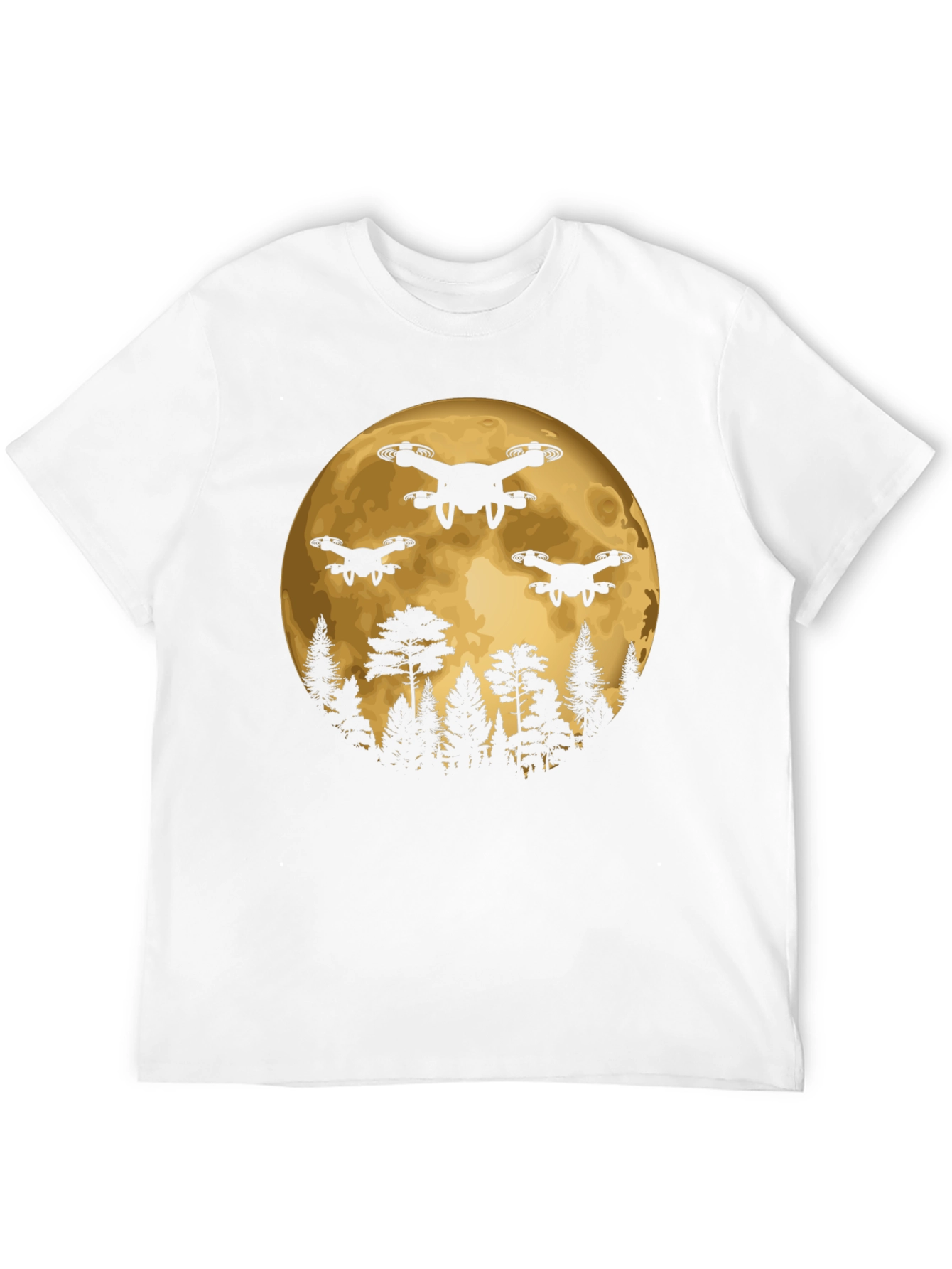 Drone Moon T-Shirt - Black Graphic Tee