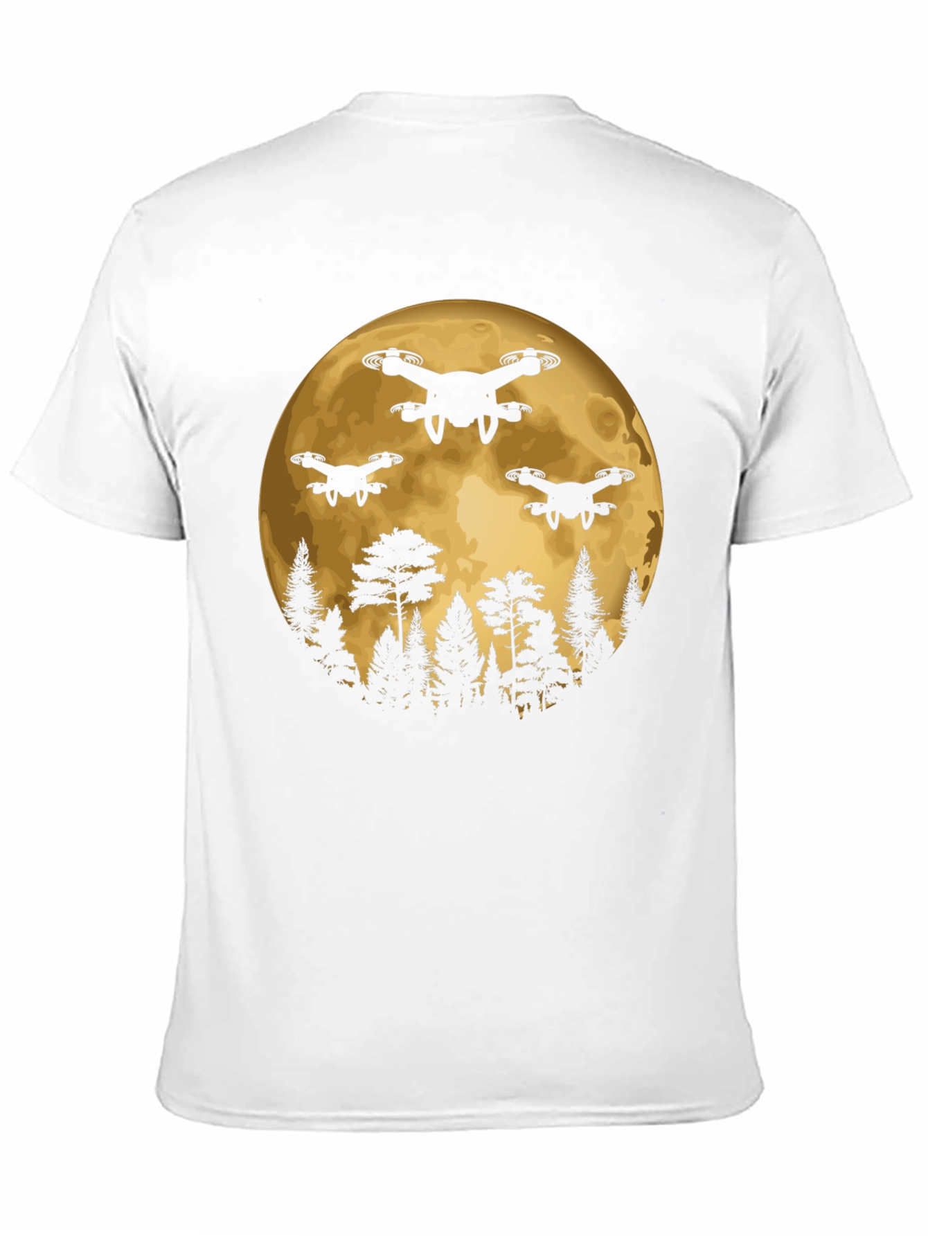 Drone Moon T-Shirt - Black Graphic Tee