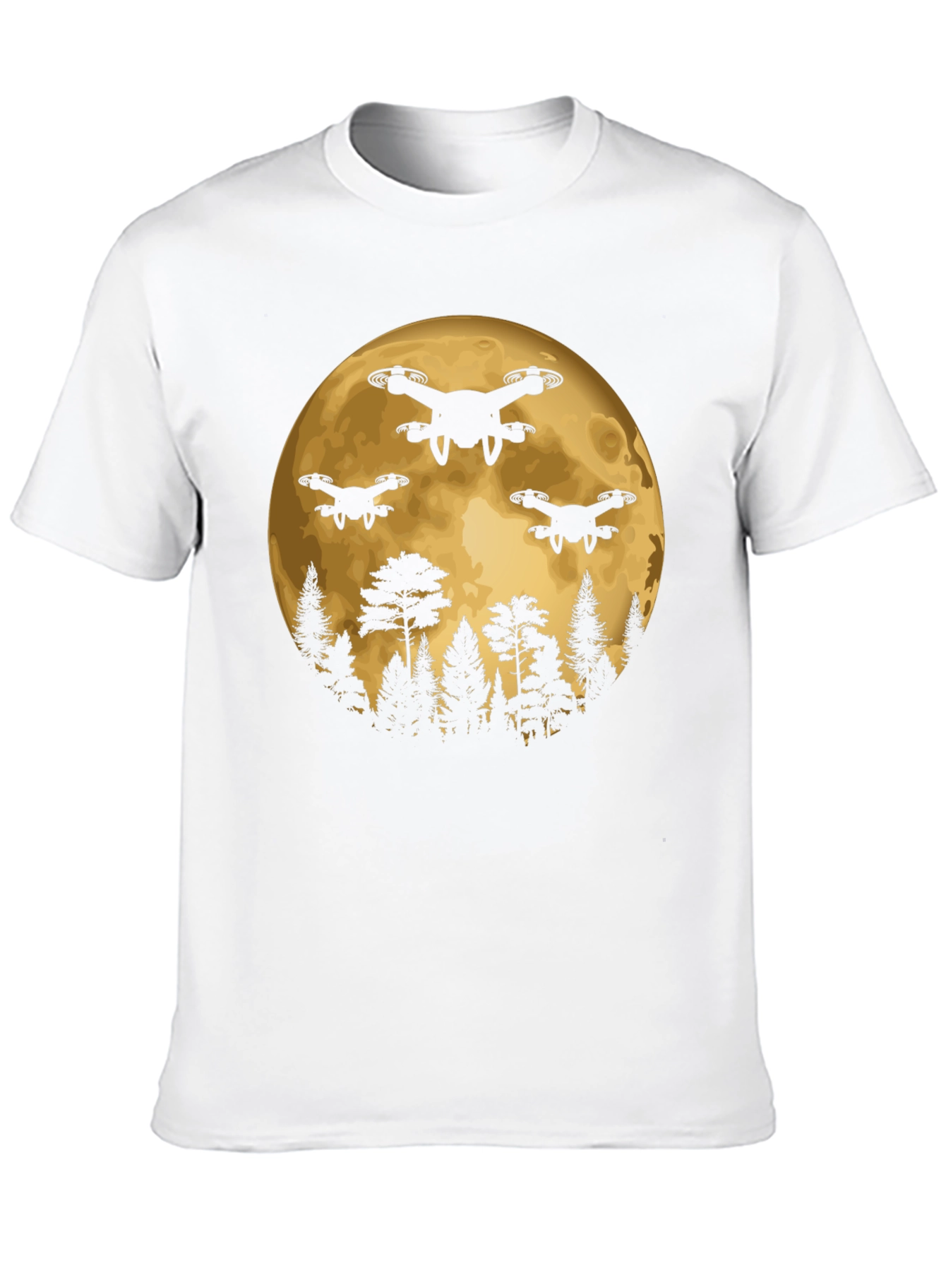 Drone Moon T-Shirt - Black Graphic Tee