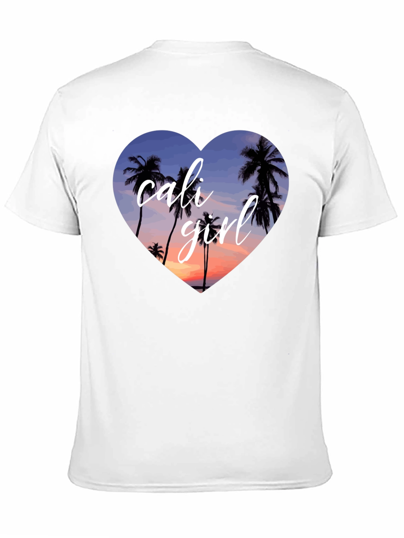 Cali Girl Palm Tree Heart T-Shirt - Black