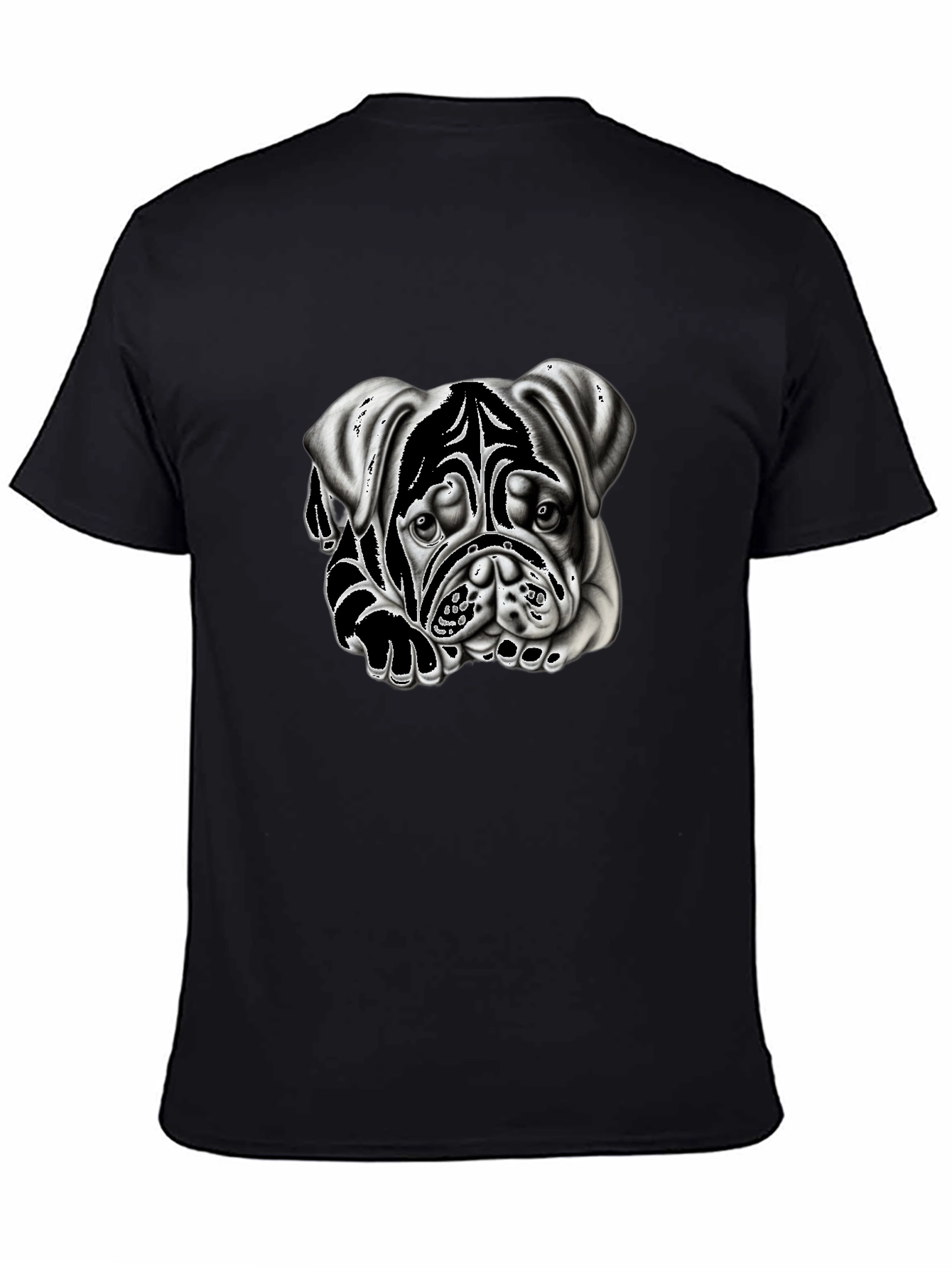 Bulldog Graphic Print Black T-Shirt
