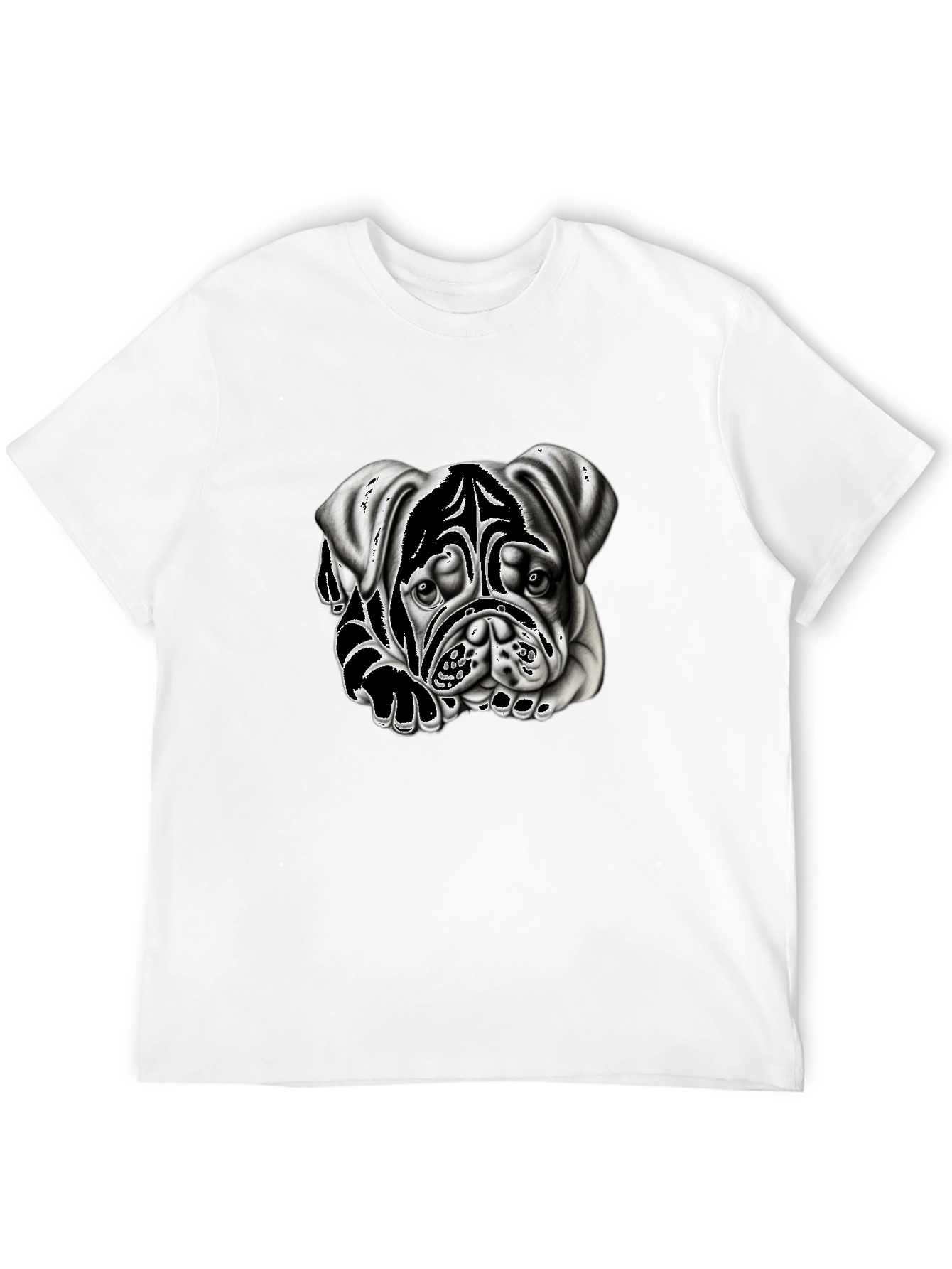 Bulldog Graphic Print Black T-Shirt