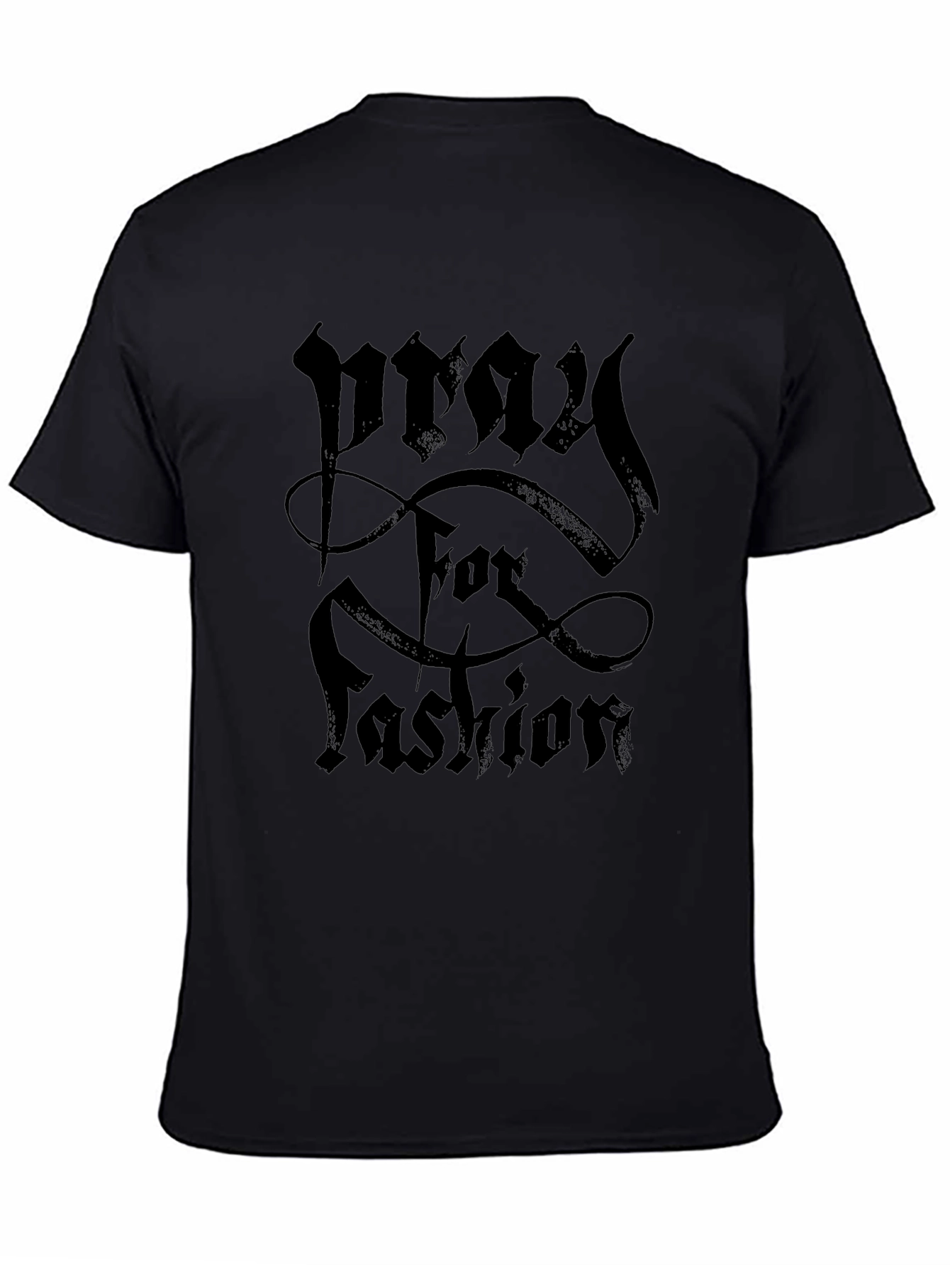 Pray for Fashion Gothic Style Black T-Shirt