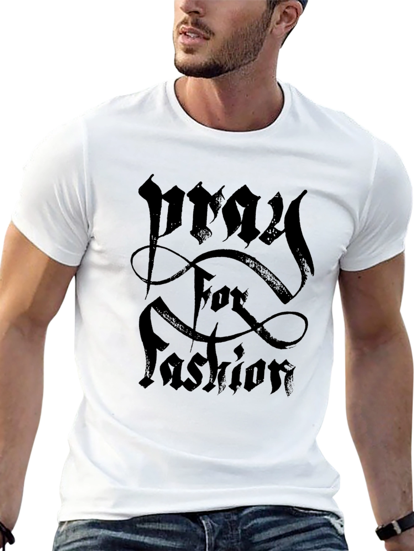 Pray for Fashion Gothic Style Black T-Shirt