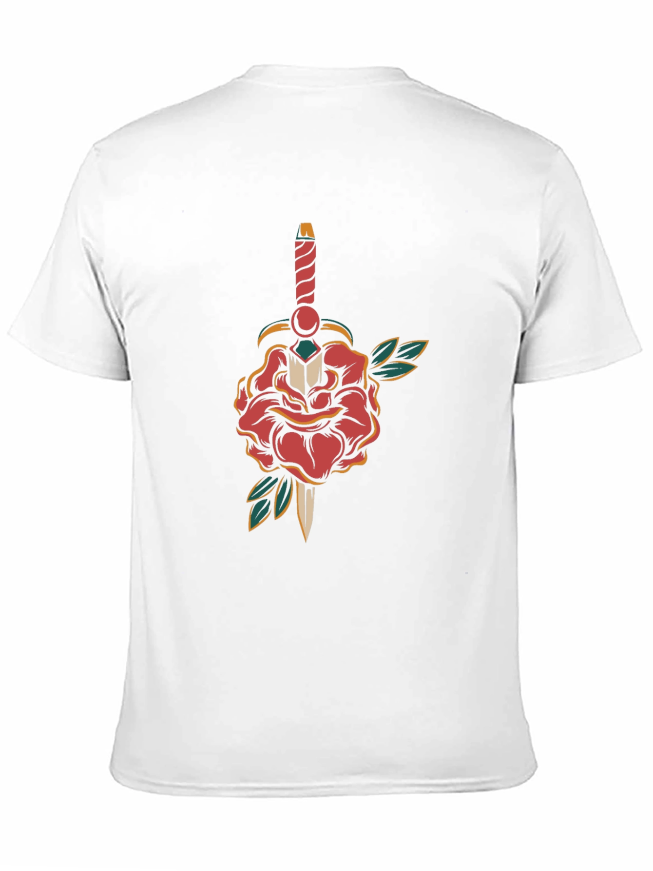 Rose & Dagger Graphic Tee - Classic Tattoo Style