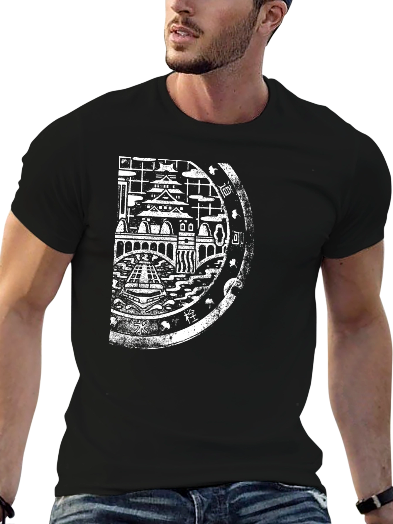 Osaka Japan Graphic Tee - Black Cotton T-Shirt