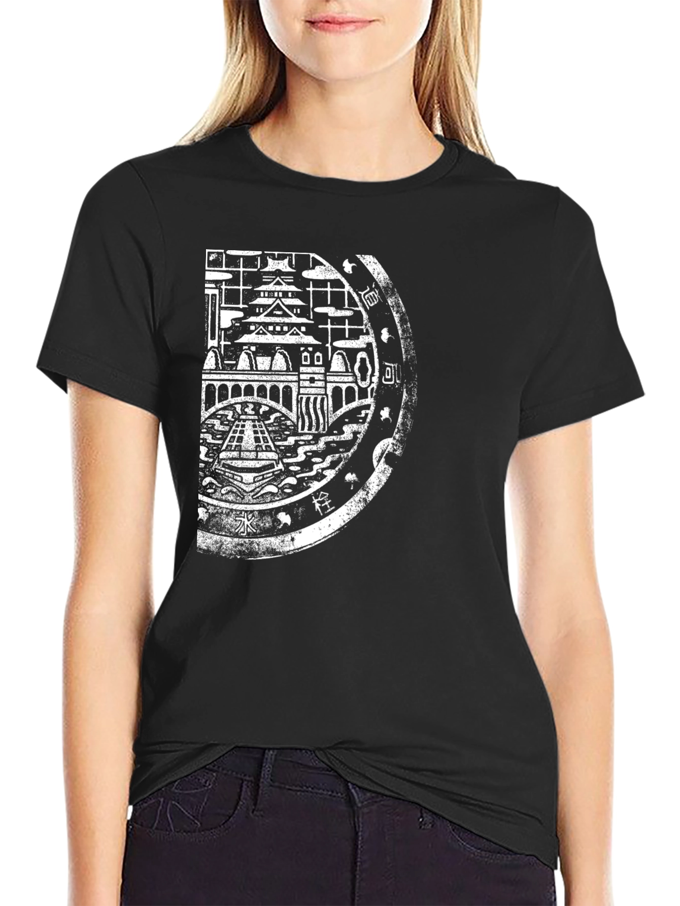 Osaka Japan Graphic Tee - Black Cotton T-Shirt