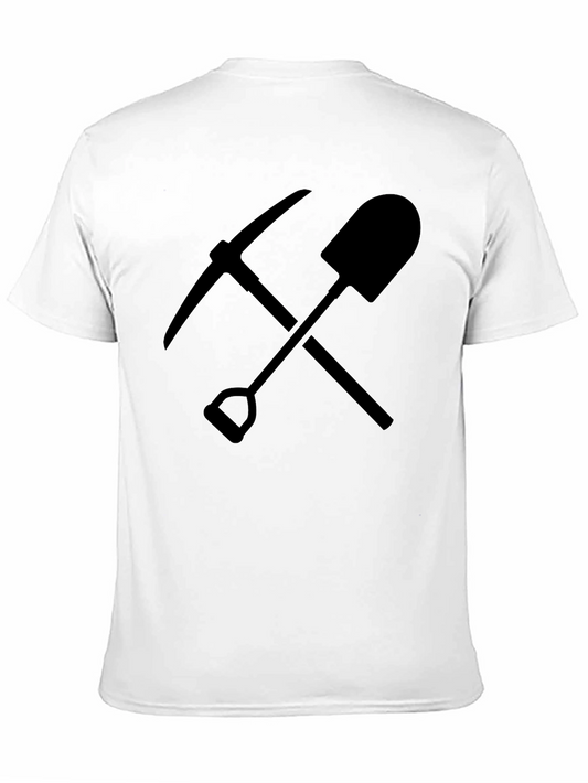 Black Pickaxe and Shovel Graphic Tee