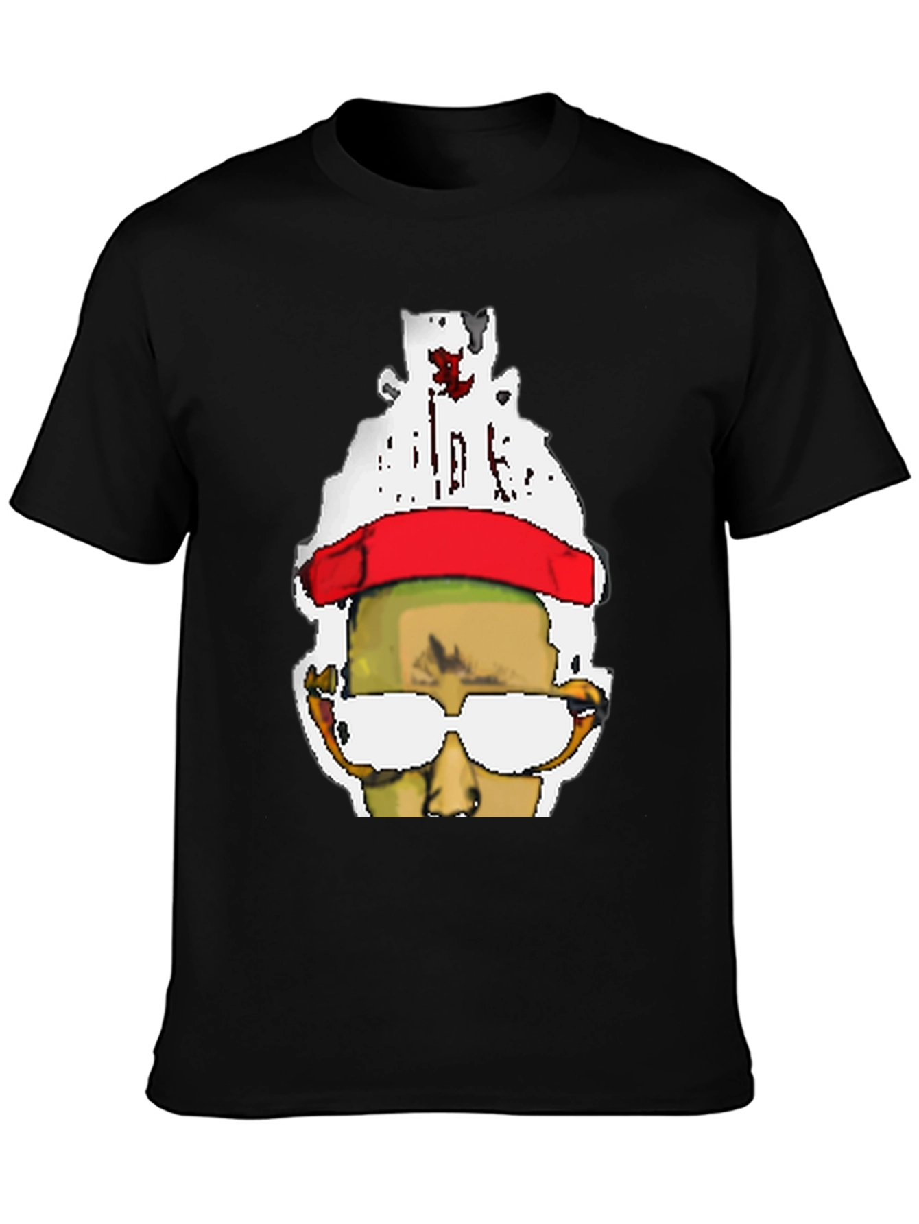 Pixelated Portrait Black T-Shirt
