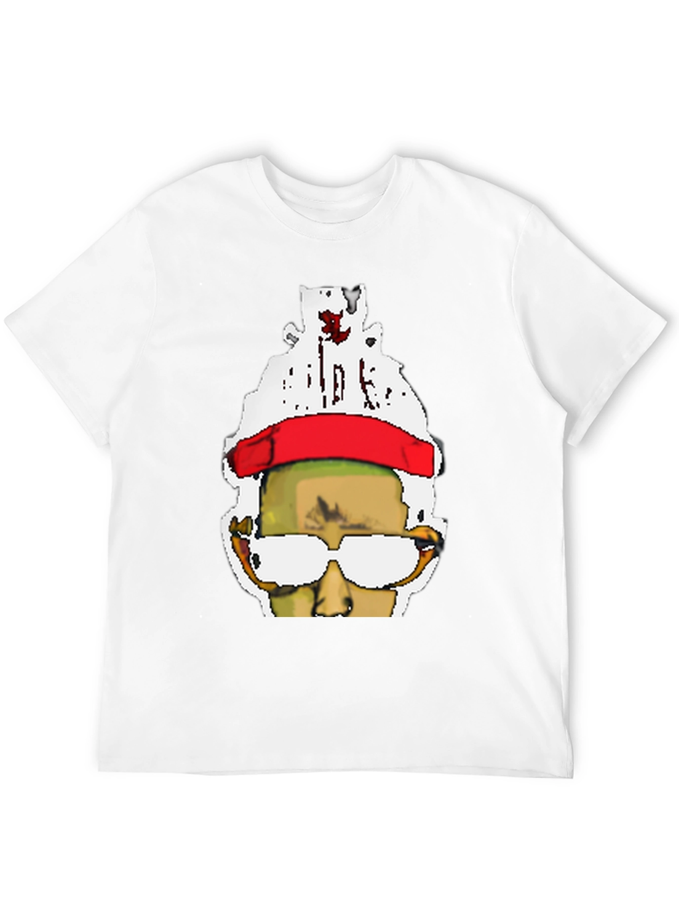 Pixelated Portrait Black T-Shirt