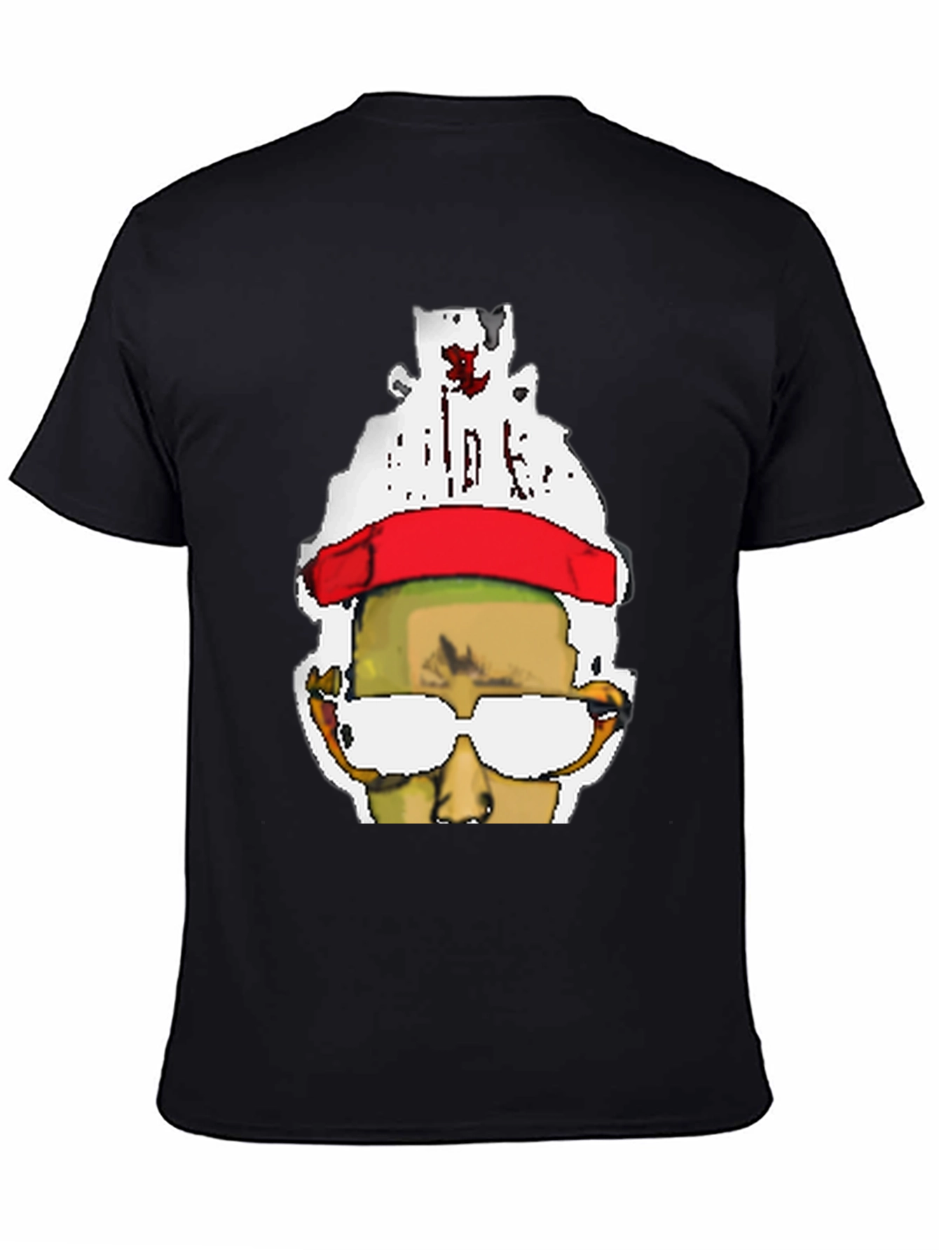 Pixelated Portrait Black T-Shirt