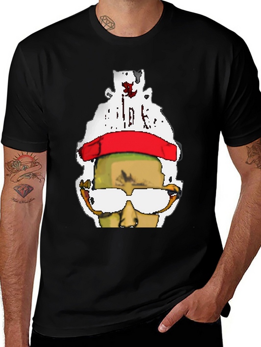 Pixelated Portrait Black T-Shirt