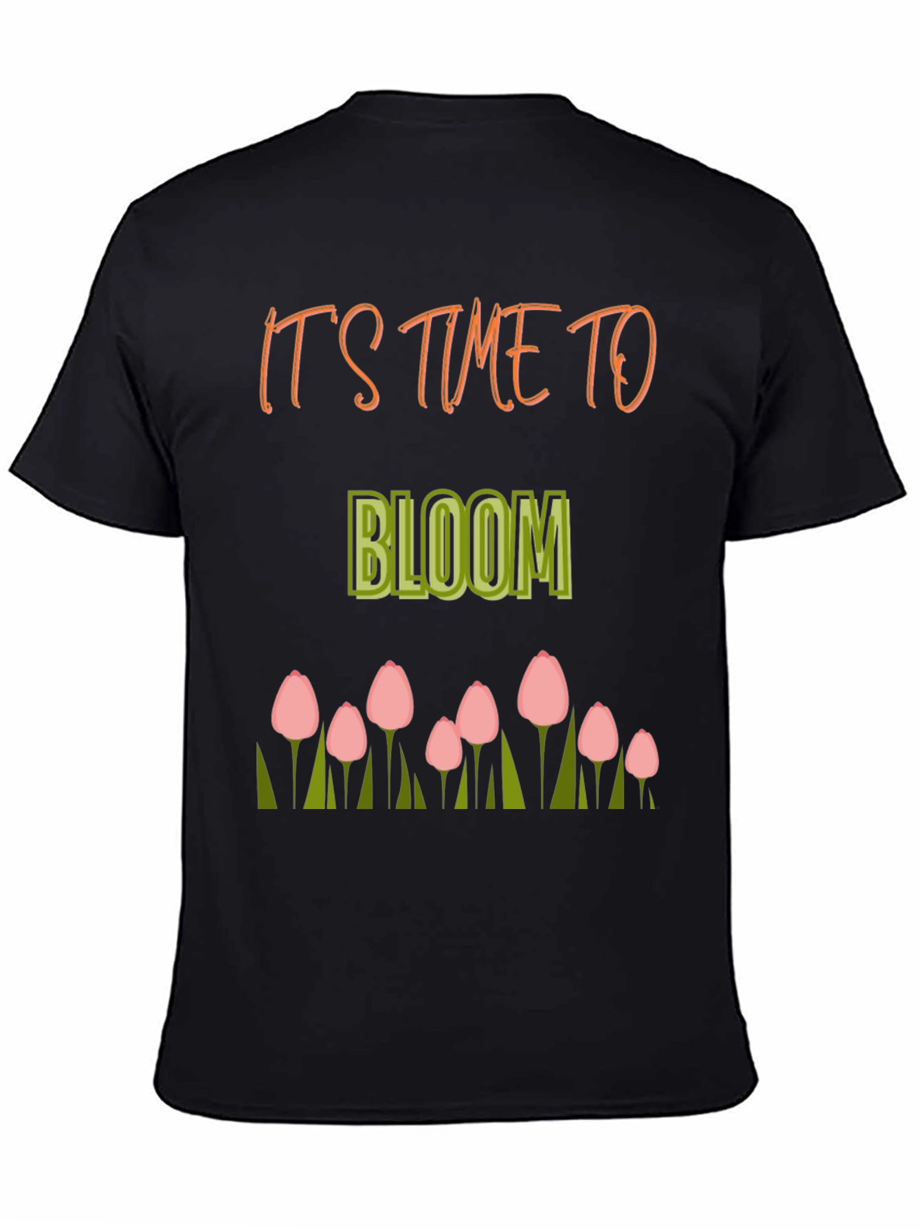 Its Time to Bloom Black Tee