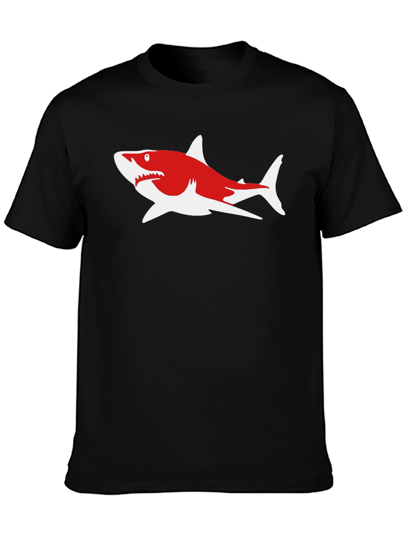 Shark Graphic Tee - Casual Cotton Blend Shirt