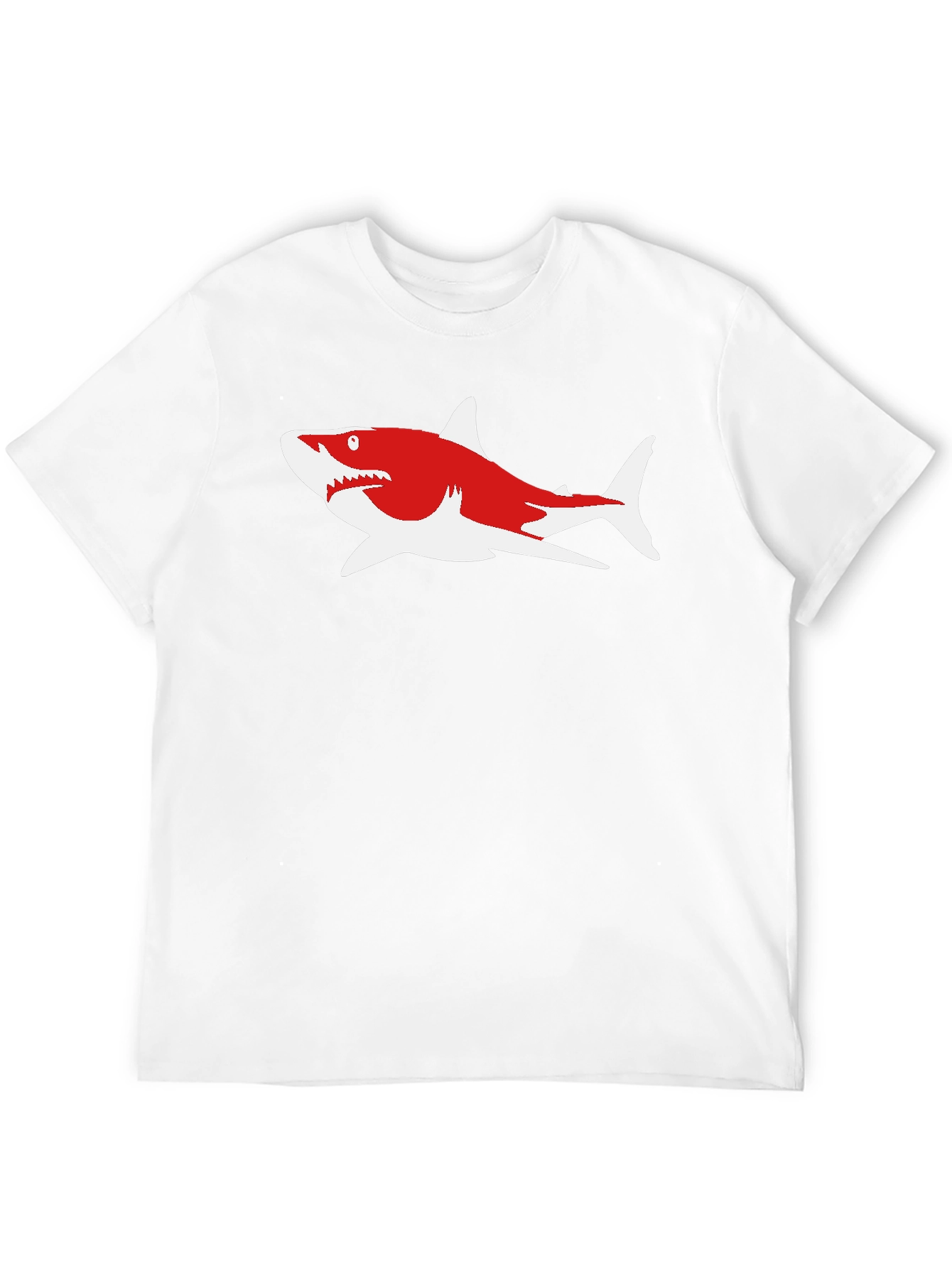 Shark Graphic Tee - Casual Cotton Blend Shirt