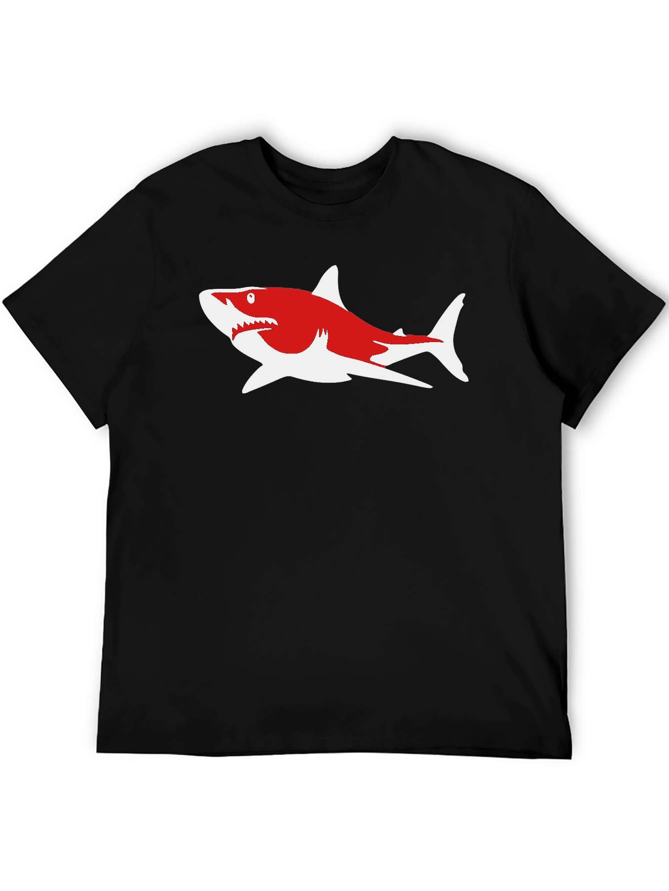 Shark Graphic Tee - Casual Cotton Blend Shirt