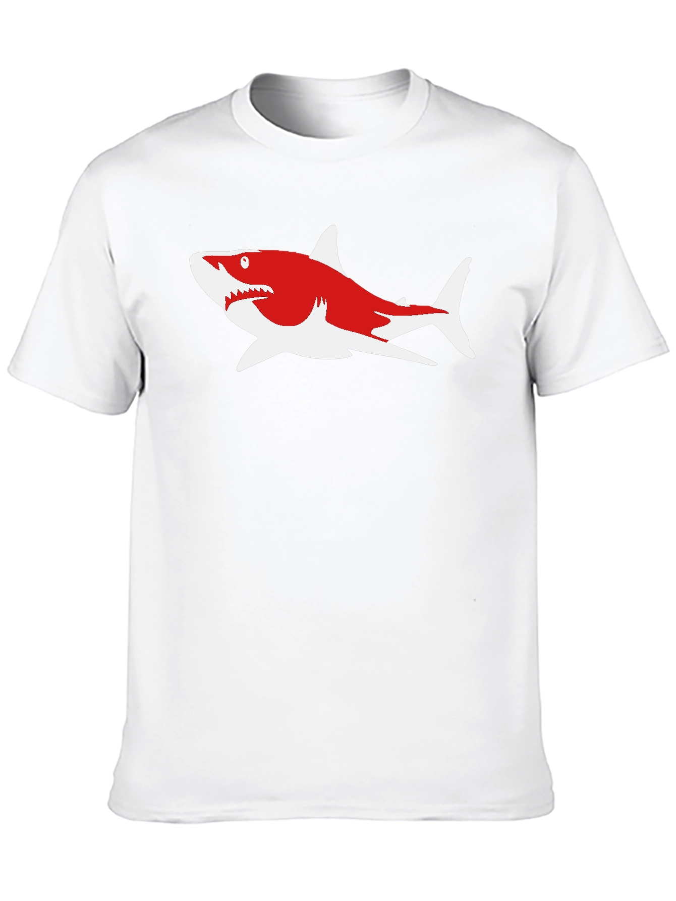 Shark Graphic Tee - Casual Cotton Blend Shirt
