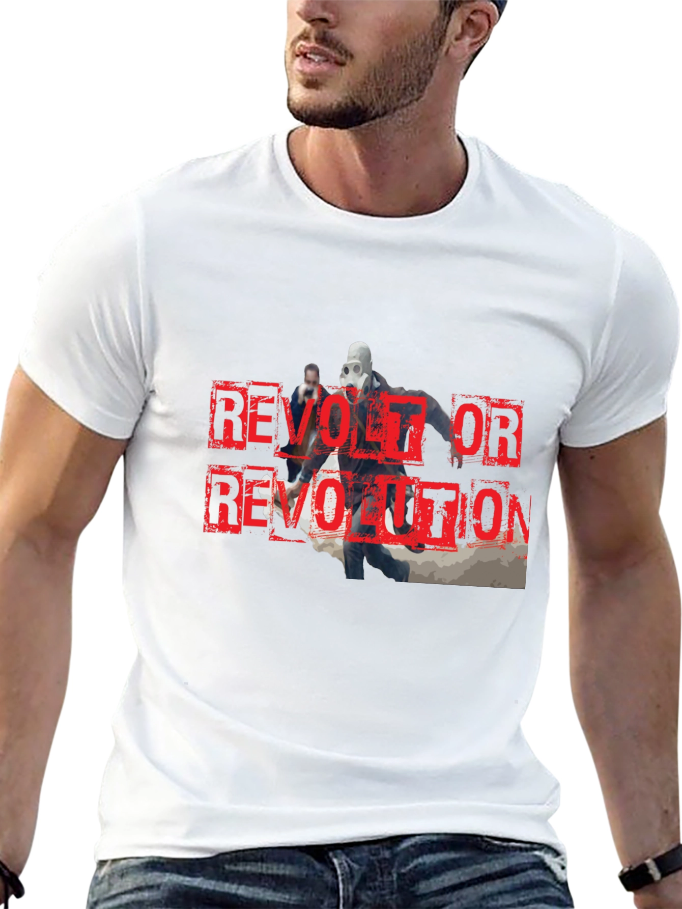 Revolt or Revolution Graphic Print T-Shirt