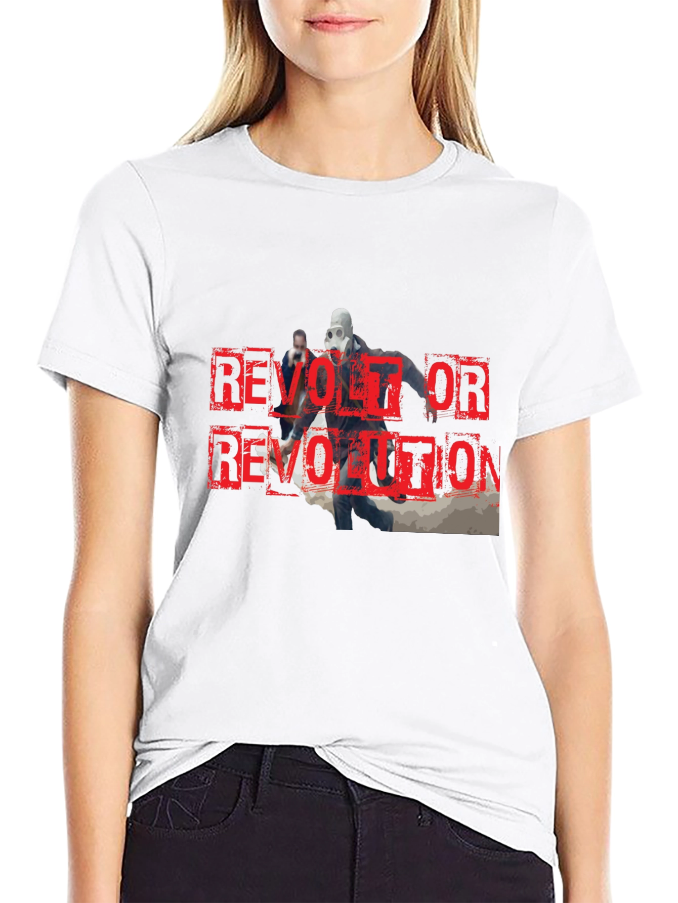 Revolt or Revolution Graphic Print T-Shirt